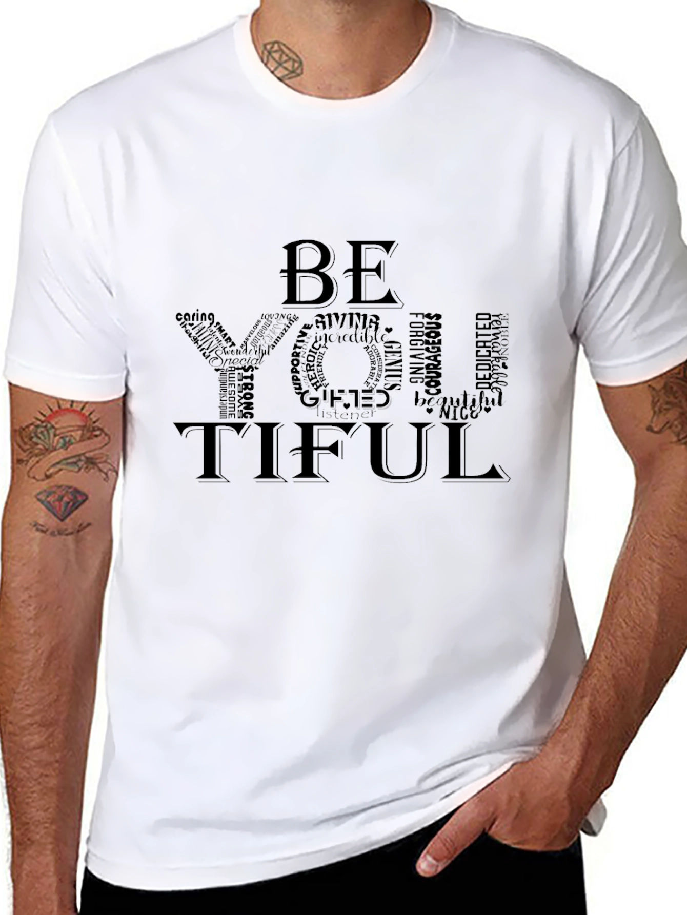 Black Be You Tiful Graphic Print Black T-Shirt view 8