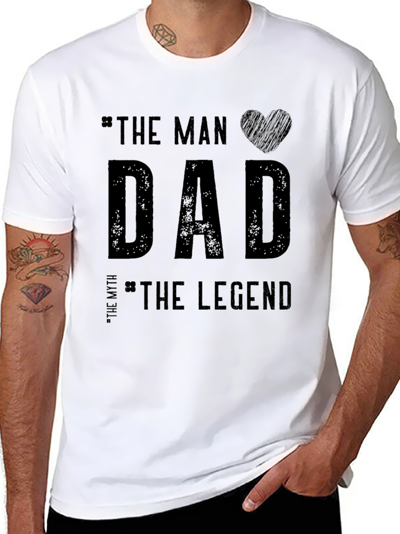 Black The Man, The Myth, The Legend Dad T-Shirt view 8
