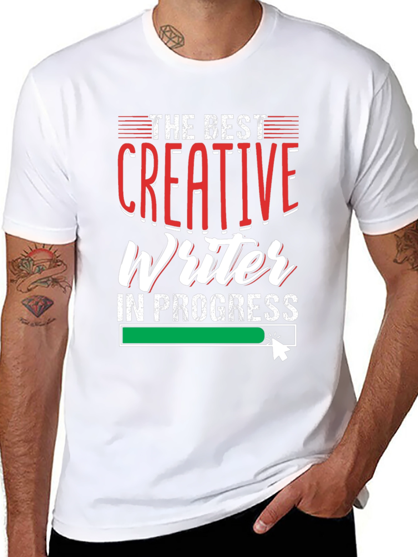 Black Creative Writer In Progress Black T-Shirt view 8