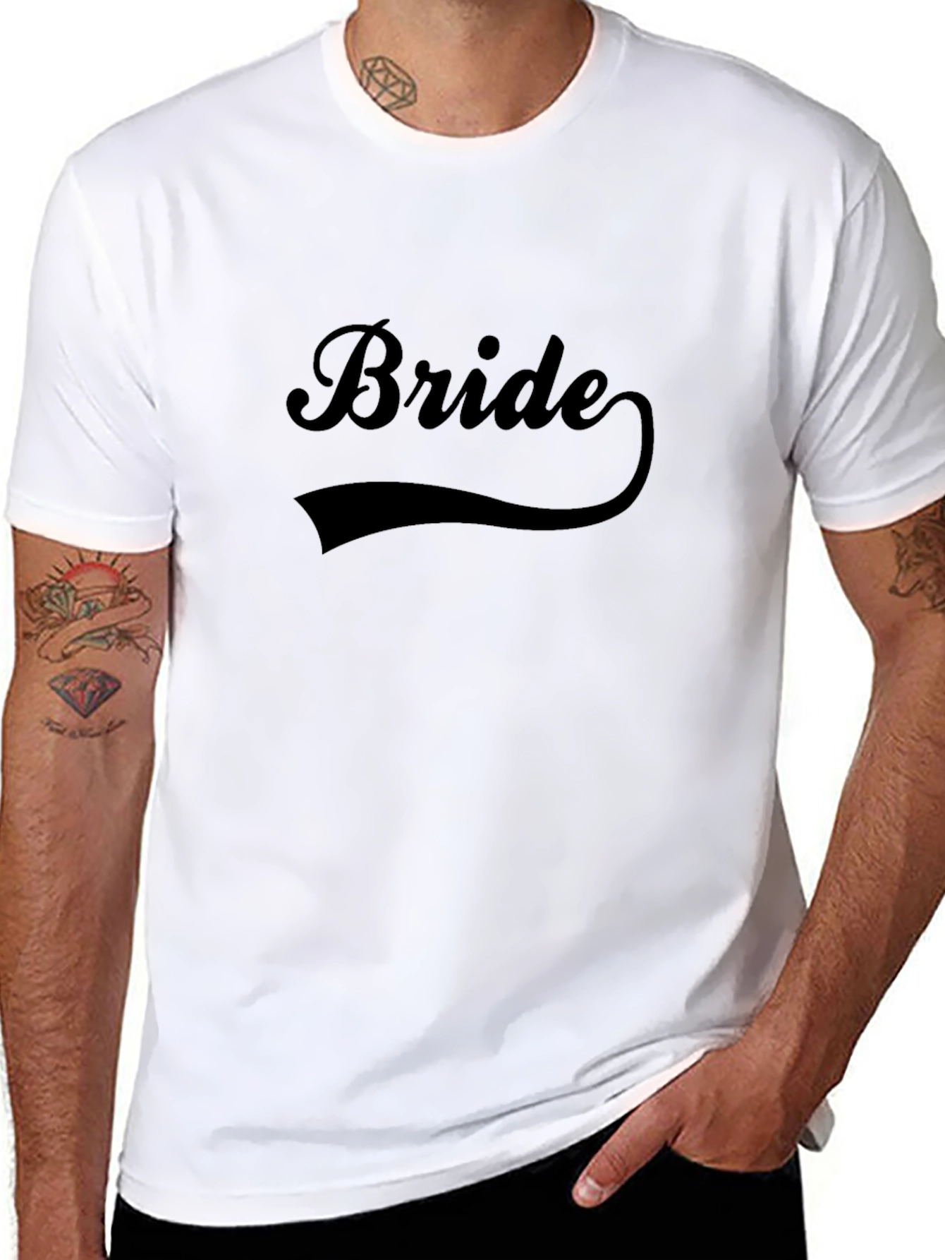 Bride T-Shirt - Black Crew Neck Wedding Tee - 8