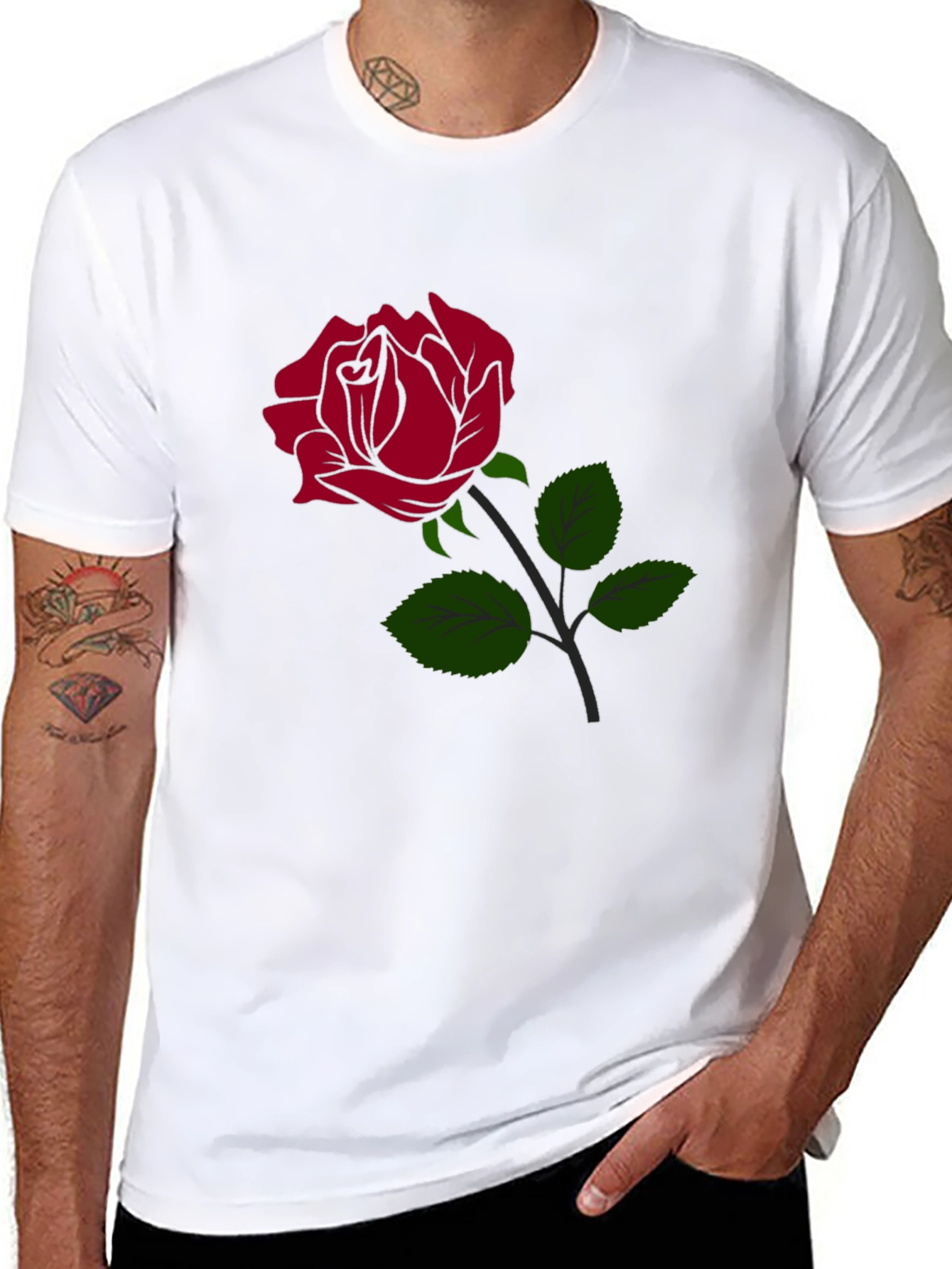 Black Rose Graphic Black T-Shirt view 8