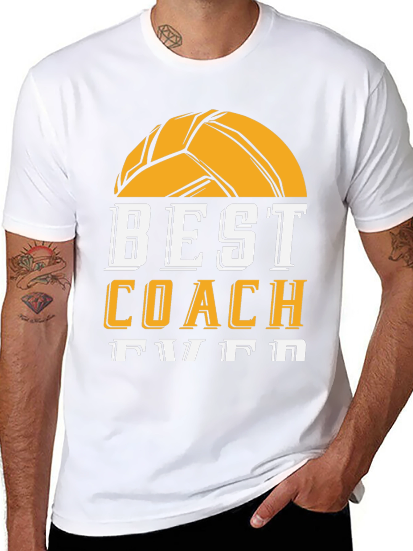 Black Best Coach Ever Volleyball Graphic Tee view 8