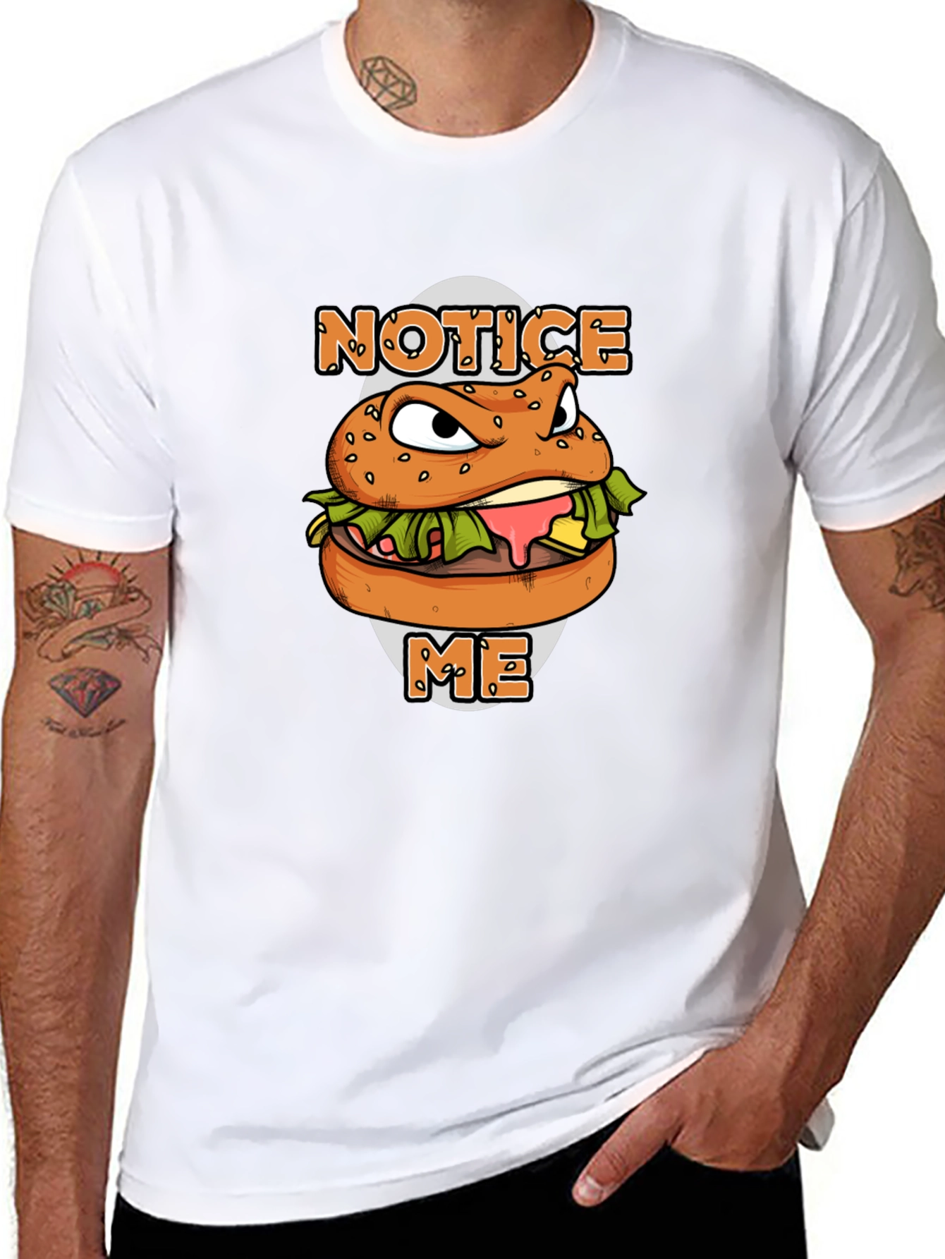 Black Notice Me Burger Graphic T-Shirt view 8