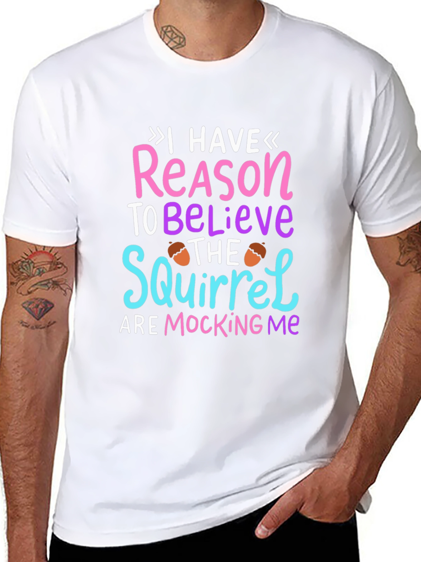 Black Squirrel Mocking Me Graphic Tee - Funny Novelty T-Shirt view 8