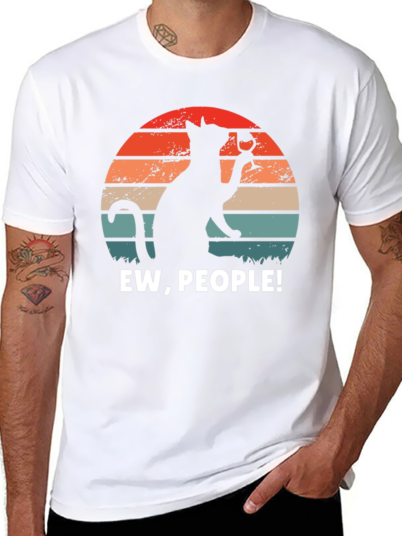 Black Ew People Cat Wine Graphic Tee view 8