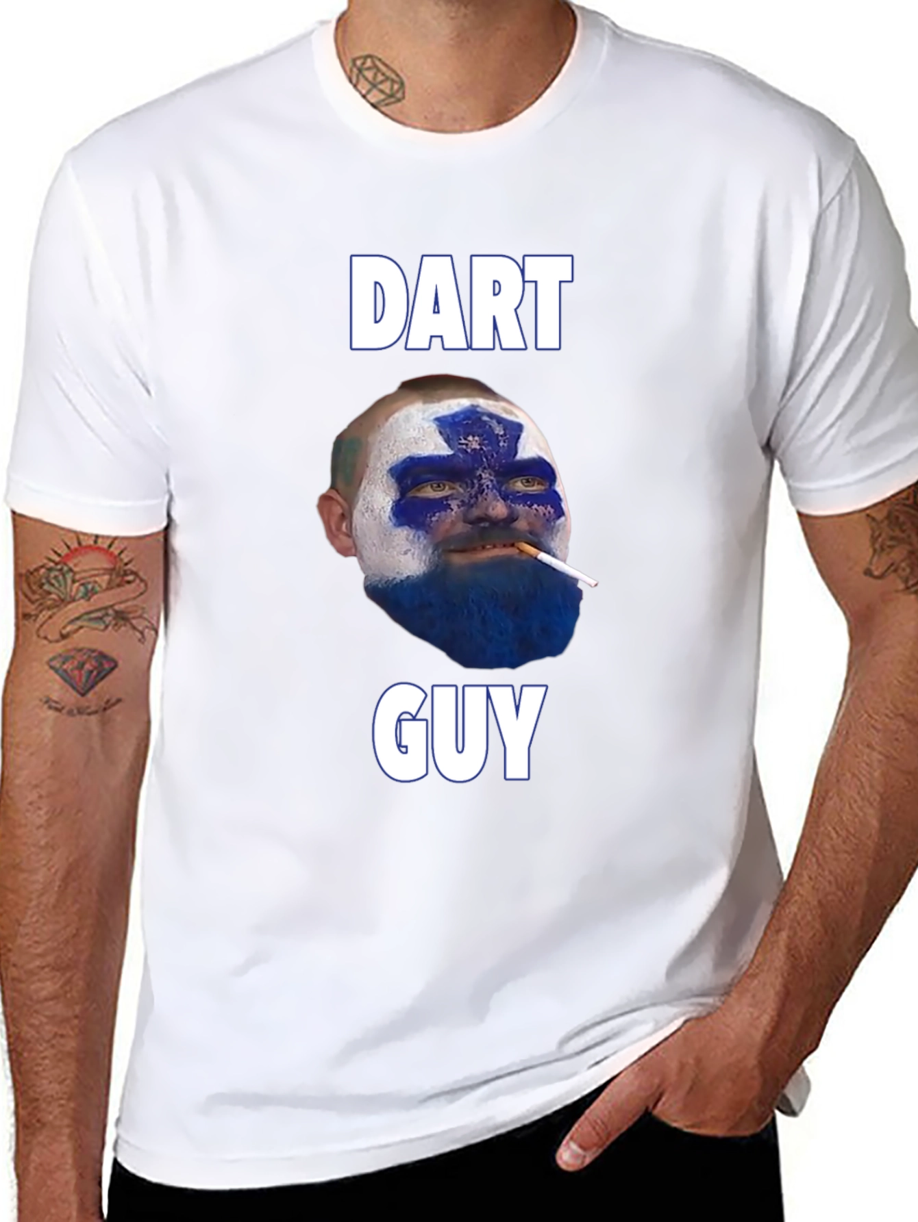 Black Dart Guy T-Shirt - Funny Graphic Tee view 8