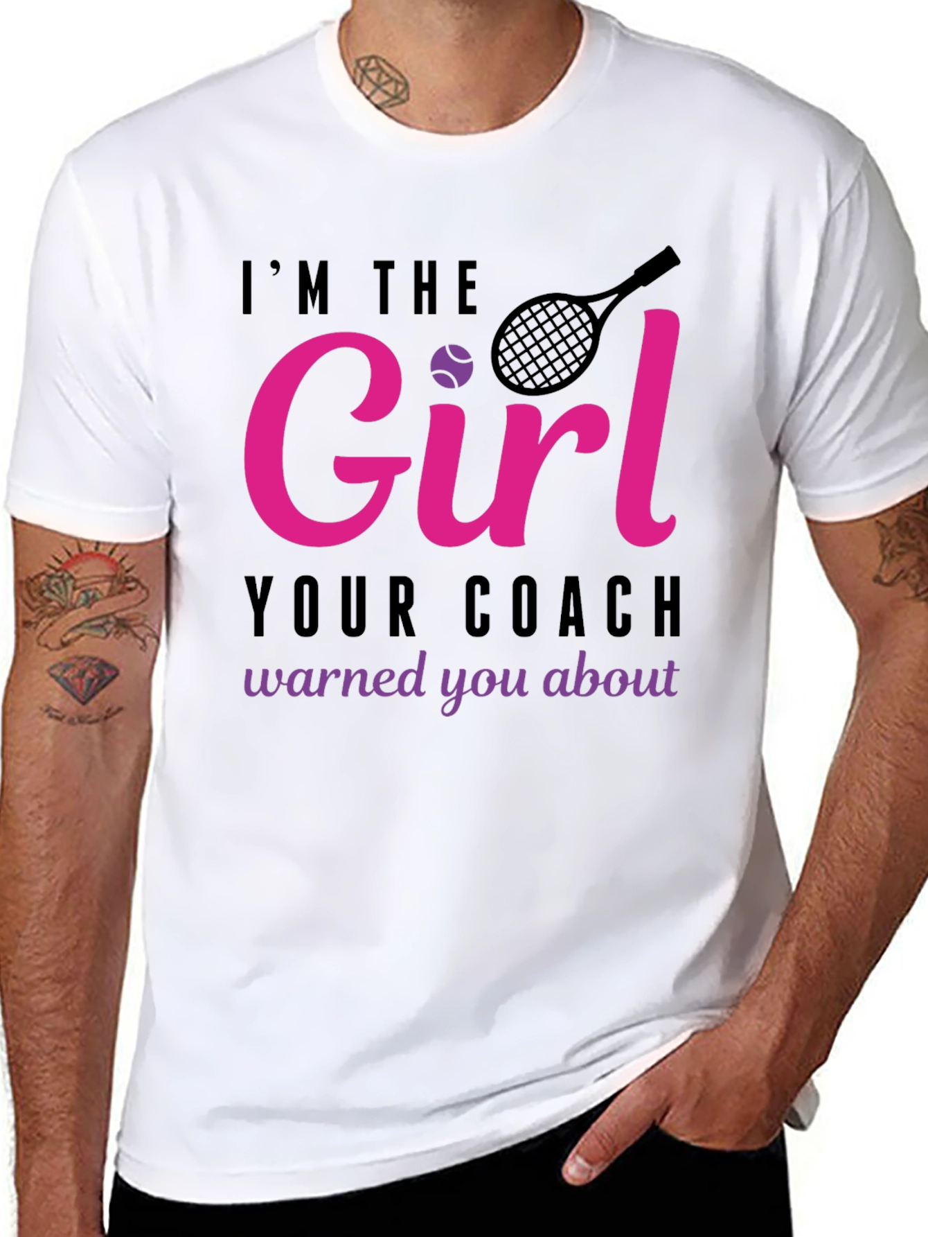 Black I'm The Girl Your Coach Warned You About T-Shirt view 8