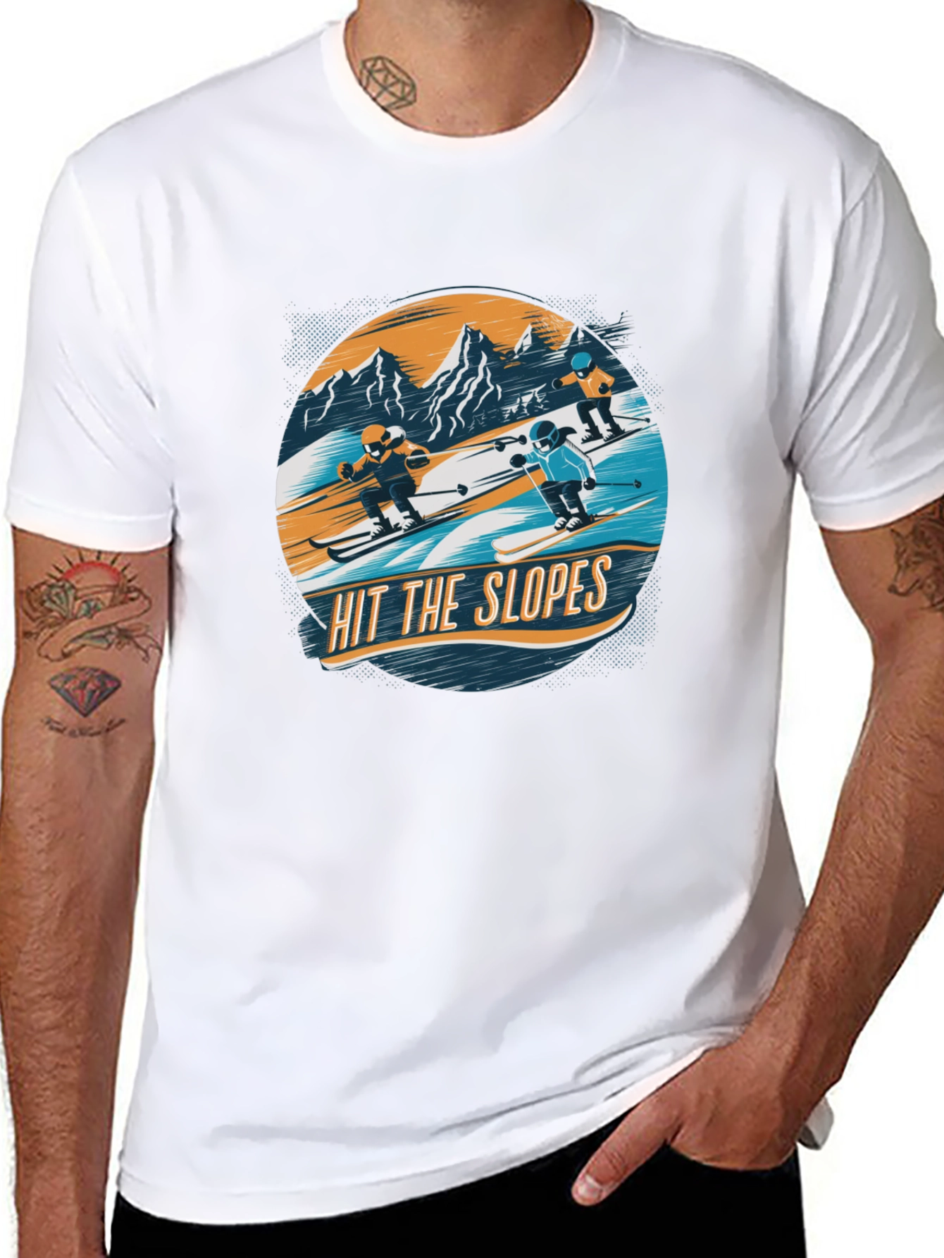 Hit the Slopes Graphic Tee - Black Cotton T-Shirt - 8