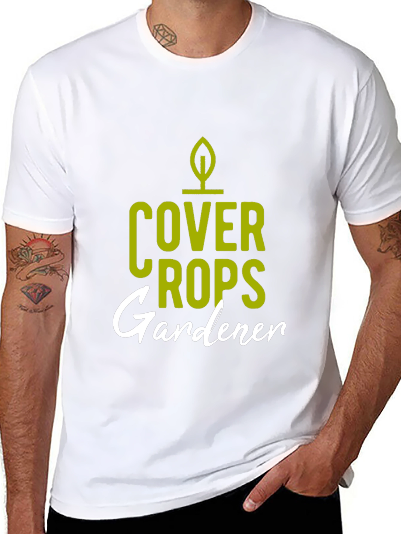 Black Cover Crops Gardener T-Shirt - Black Cotton Blend view 8