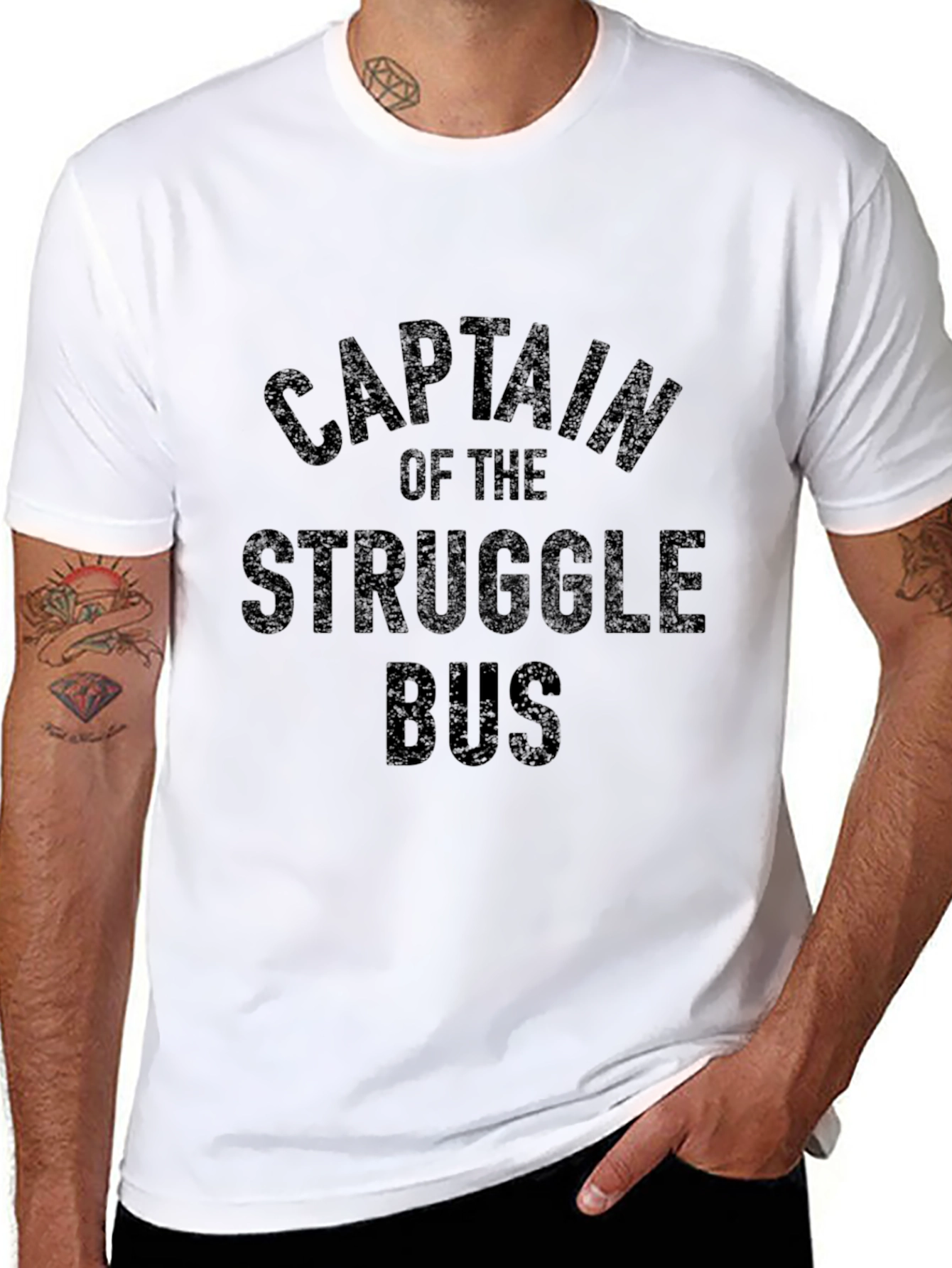 Black Captain of the Struggle Bus Graphic T-Shirt view 8