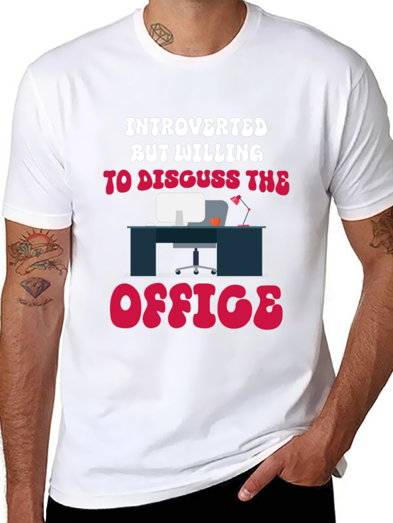 Black Introverted Office T-Shirt view 8