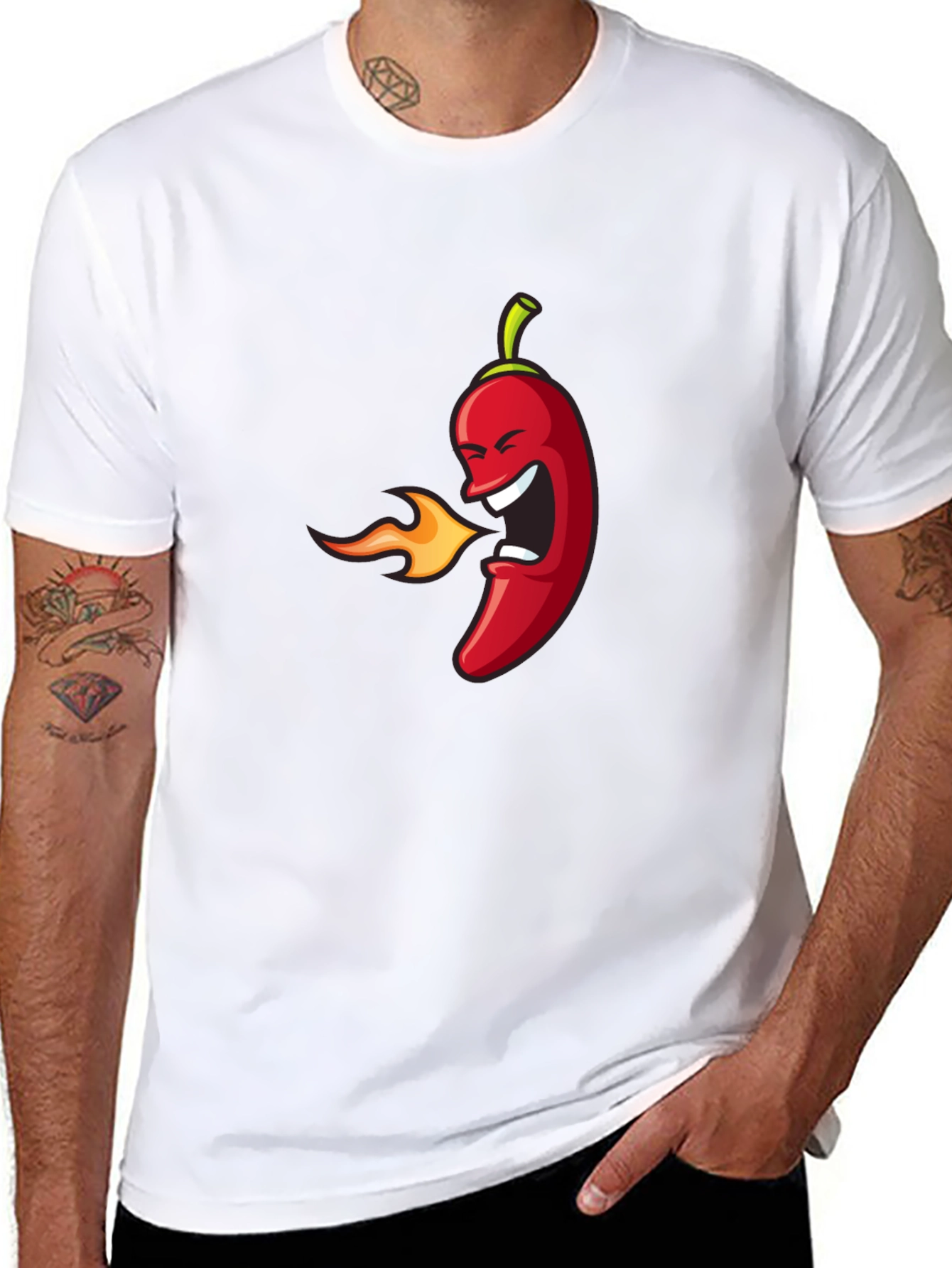 Black Spicy Chili Pepper Graphic T-Shirt - Black view 8