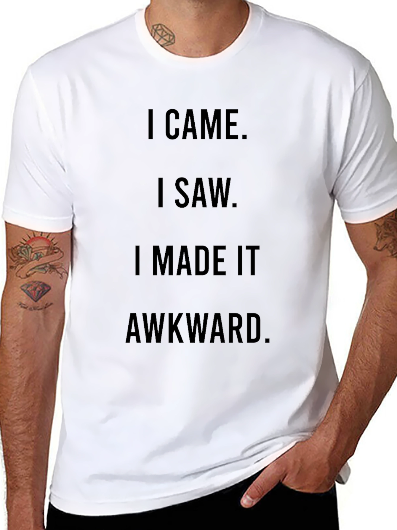 Black Awkward Humor Graphic Tee - Black view 8
