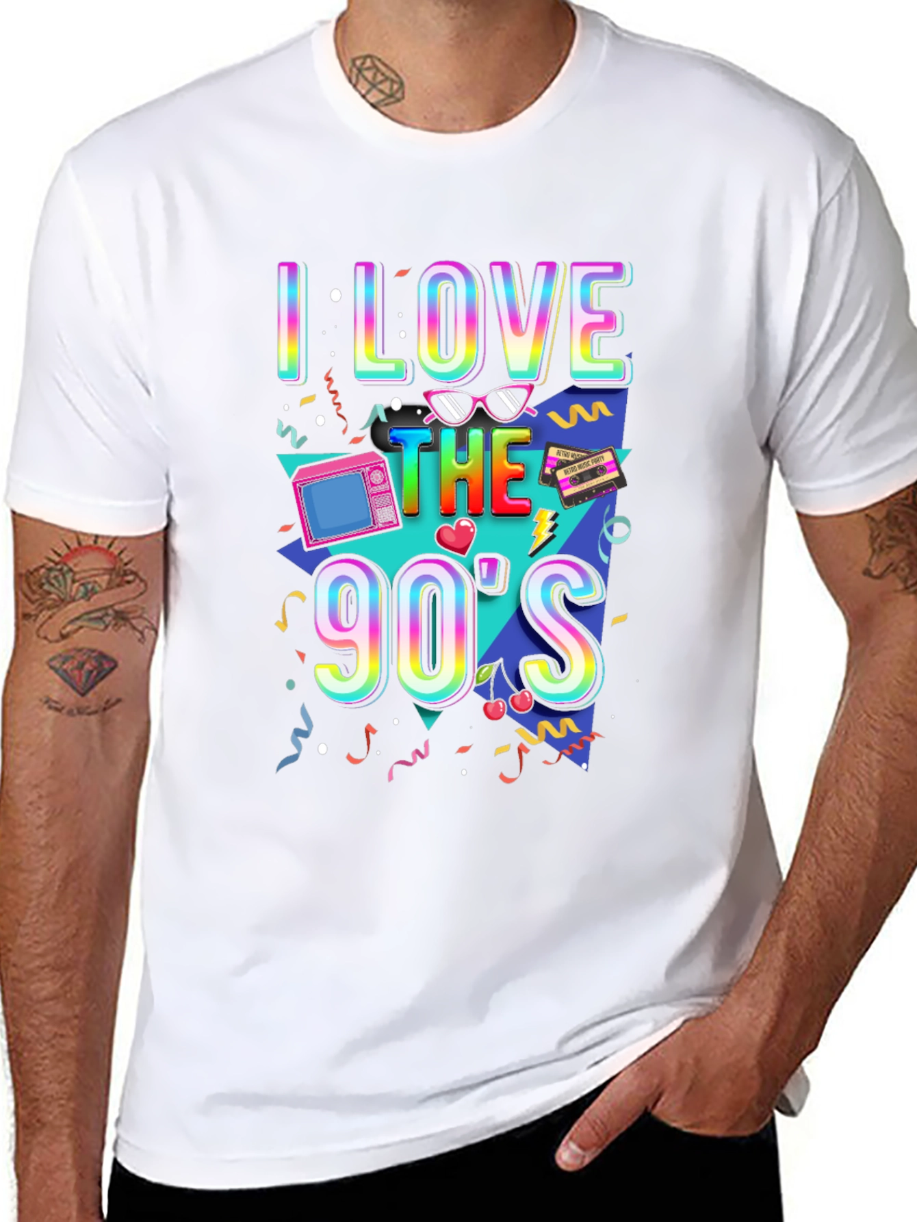 Black I Love The 90's T-Shirt view 8
