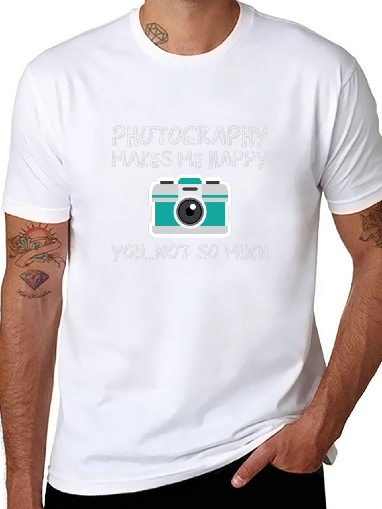 Black Funny Photography T-Shirt - Makes Me Happy view 8