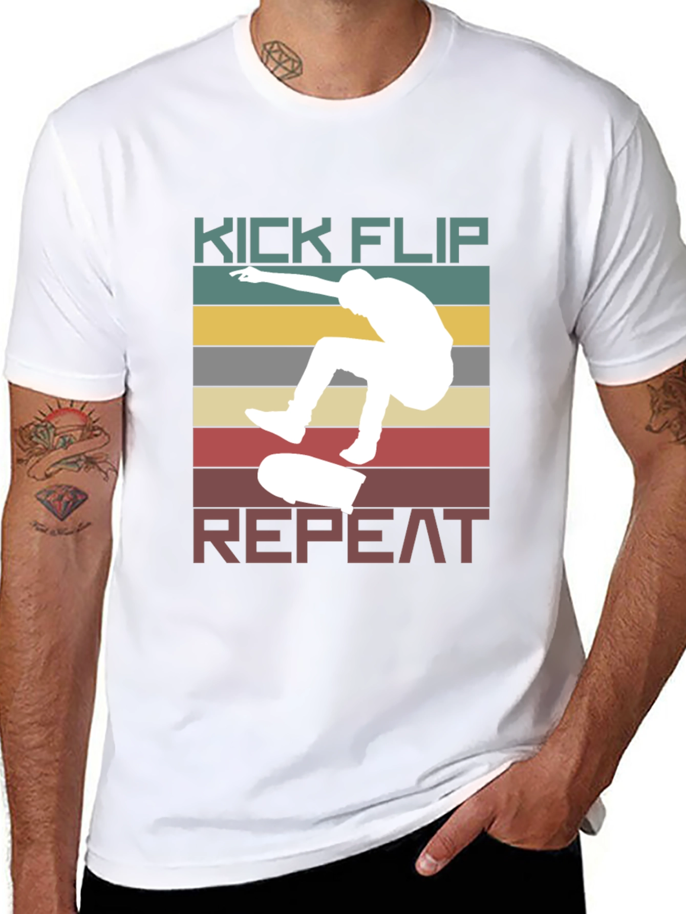 Black Kick Flip Repeat Graphic Tee view 8