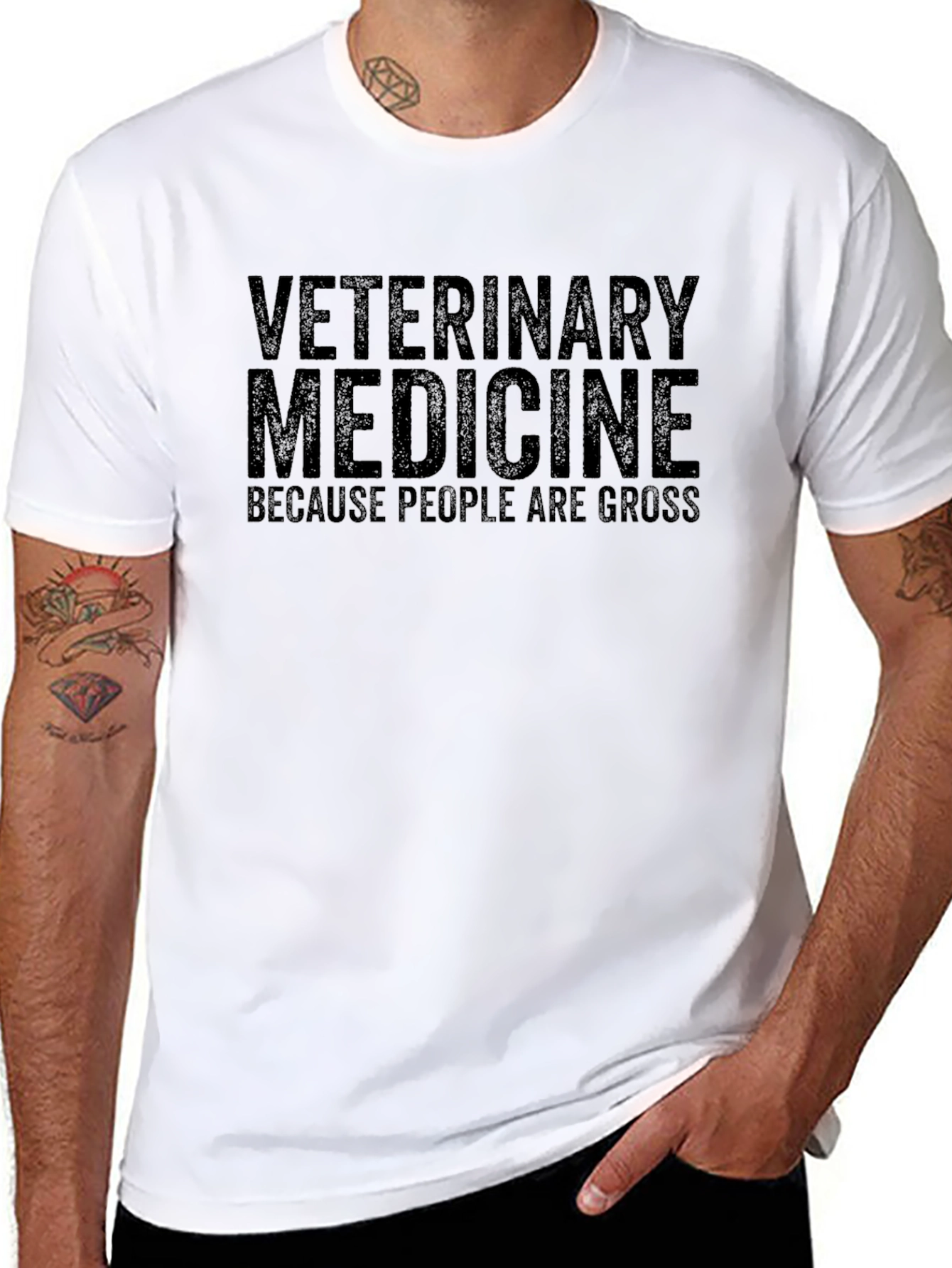 Black Veterinary Medicine Slogan T-Shirt view 8