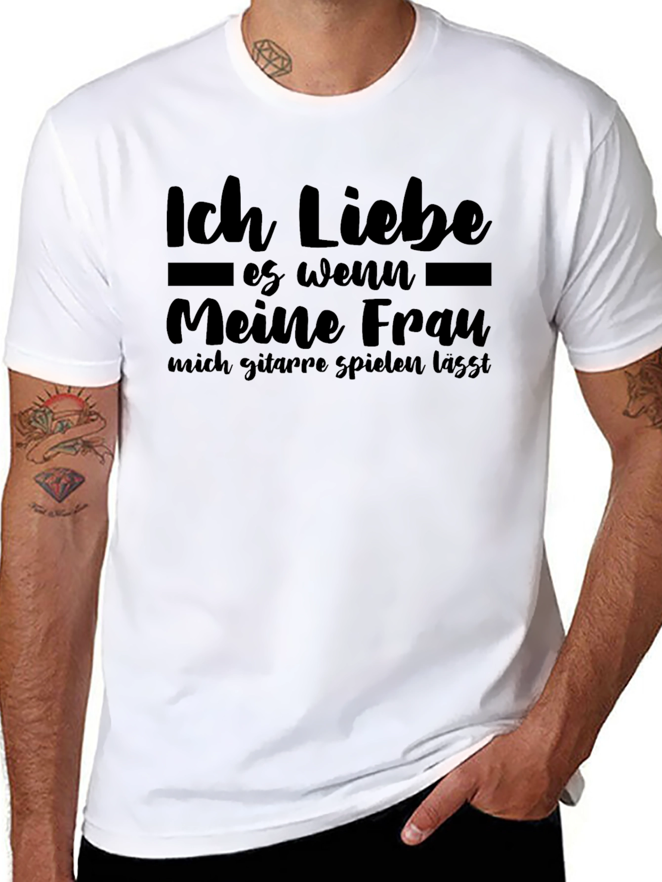 Black Ich Liebe T-Shirt - Humorous German Phrase Tee view 8