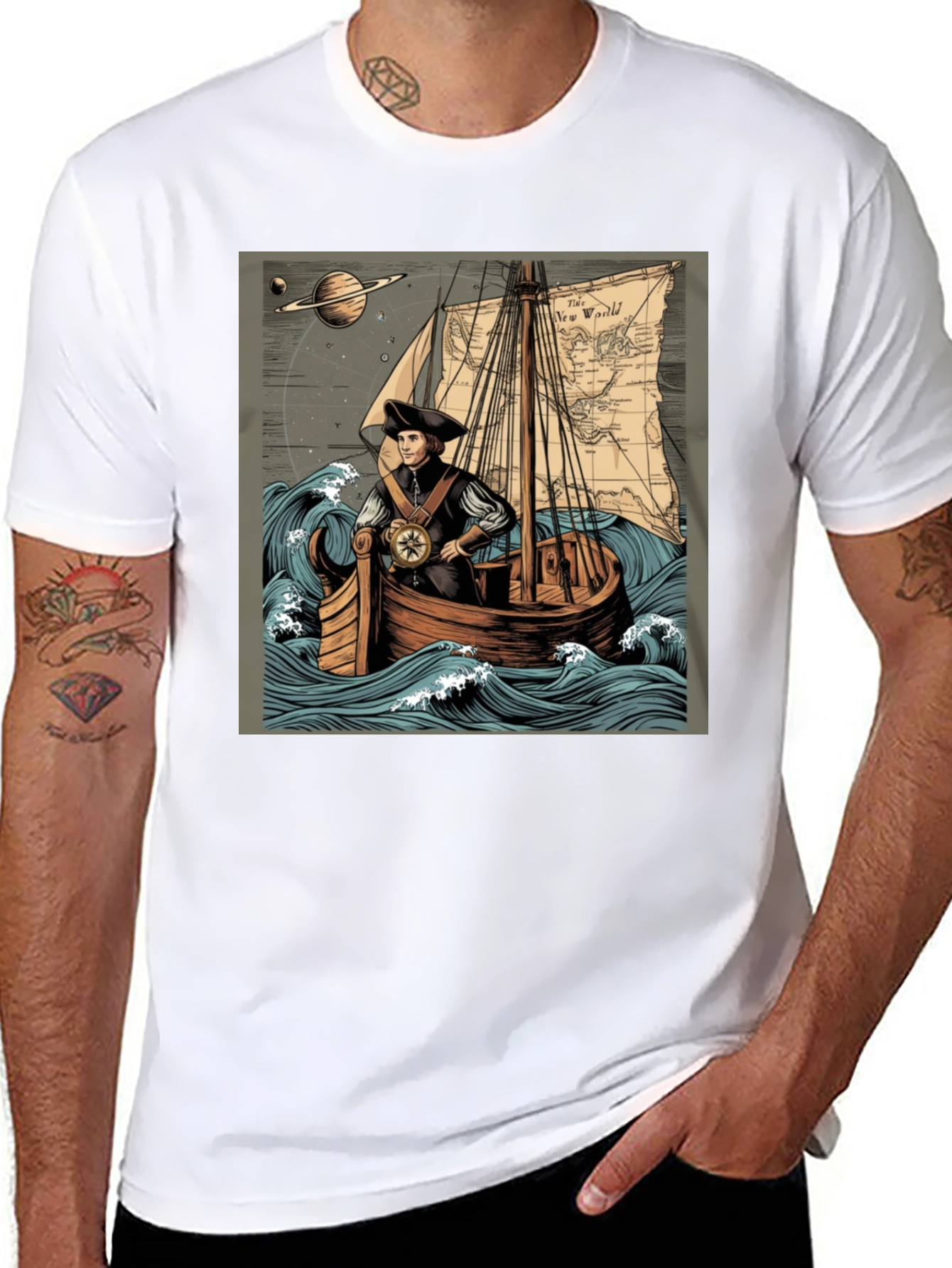 Black Voyager Graphic Tee view 8