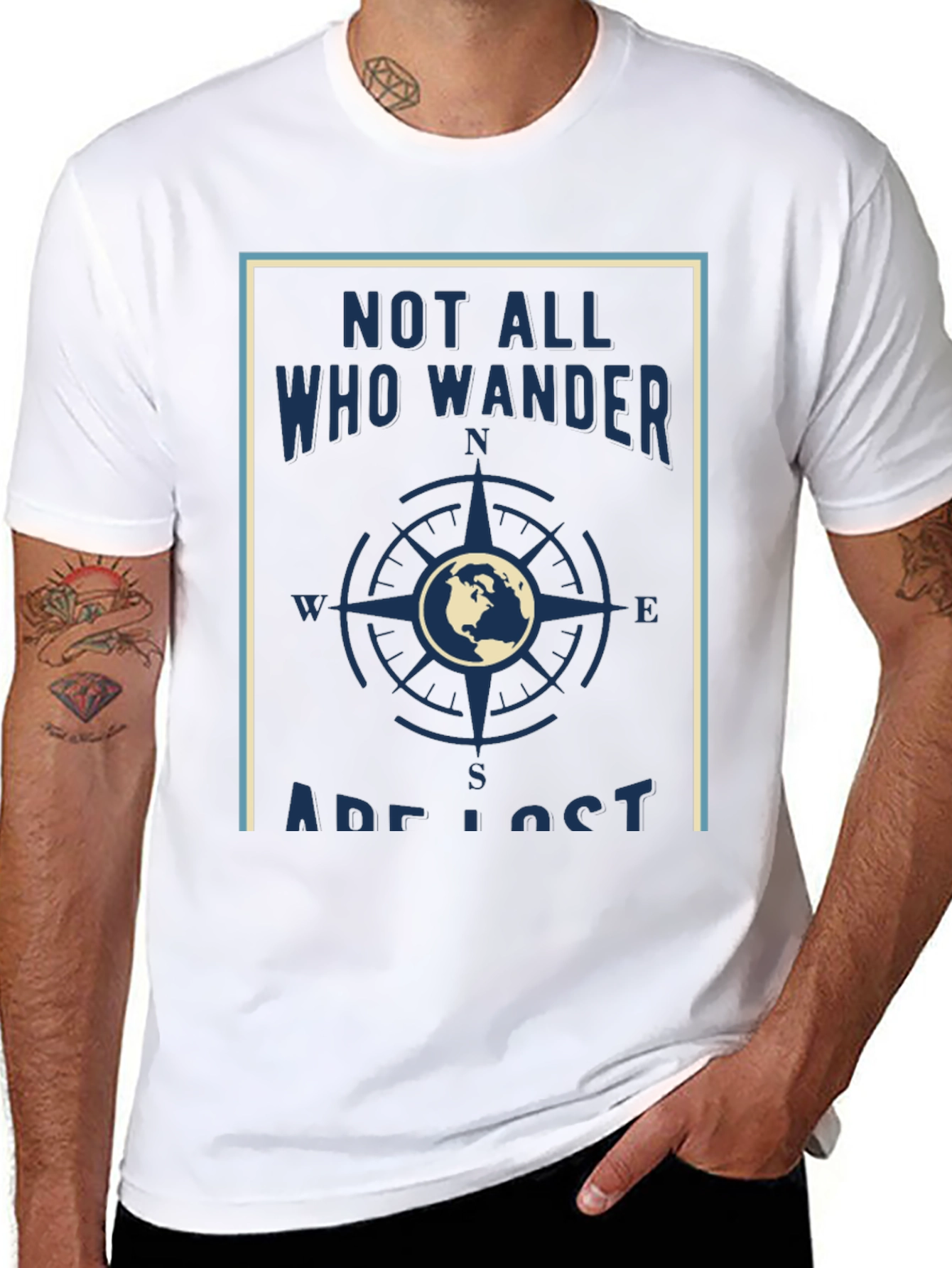 Black Wanderlust Graphic Tee - Not All Who Wander Are Lost T-Shirt view 8