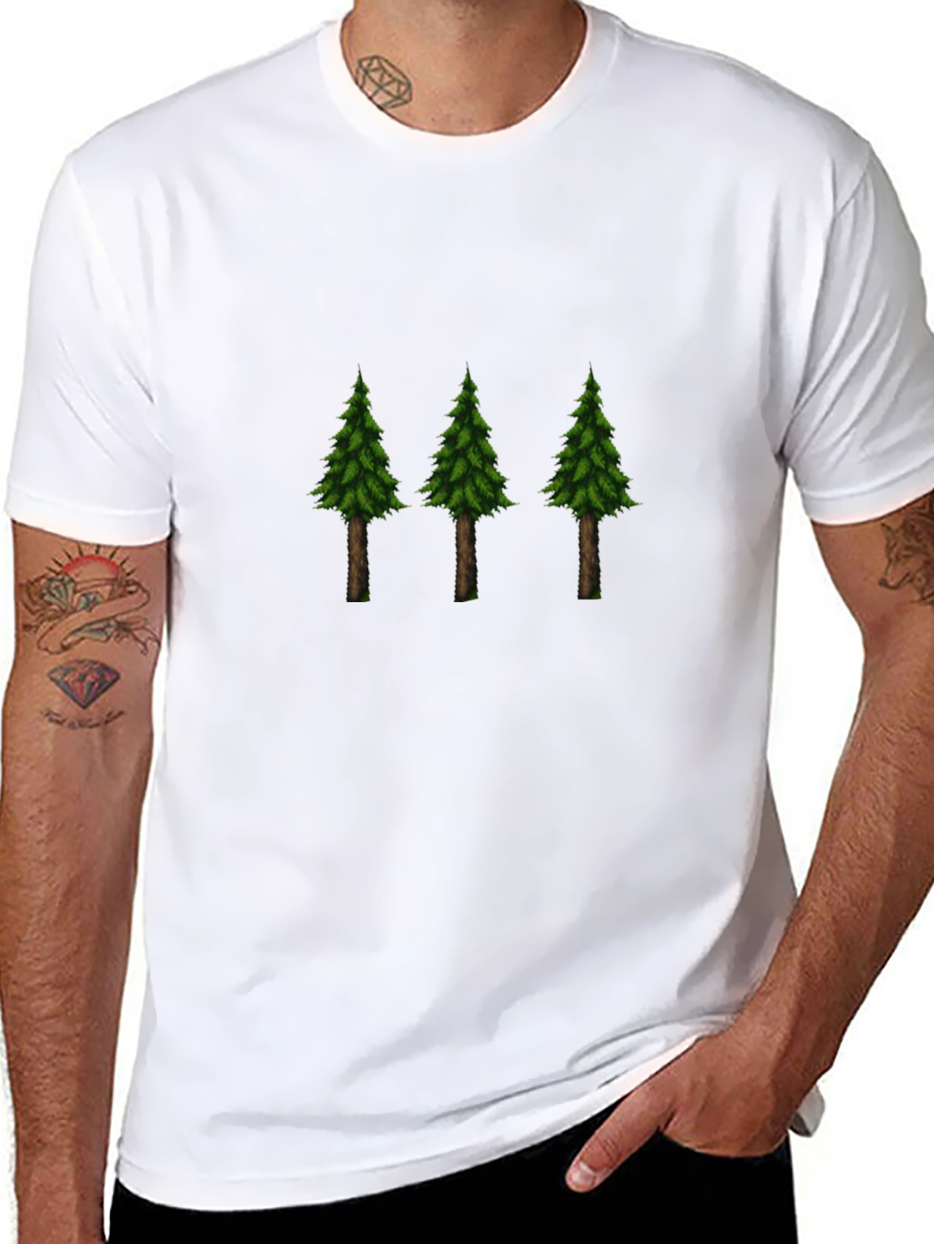 Black Evergreen Forest T-Shirt - Nature Lover's Tee view 8