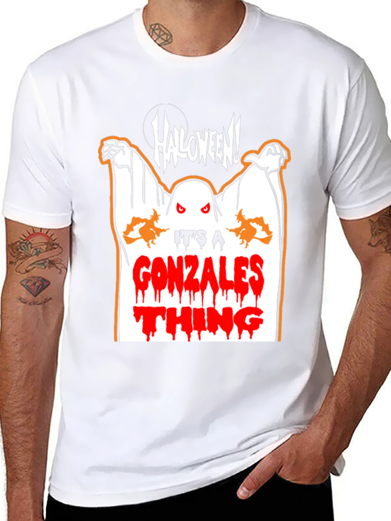 Black Gonzalez Halloween Ghost T-Shirt view 8