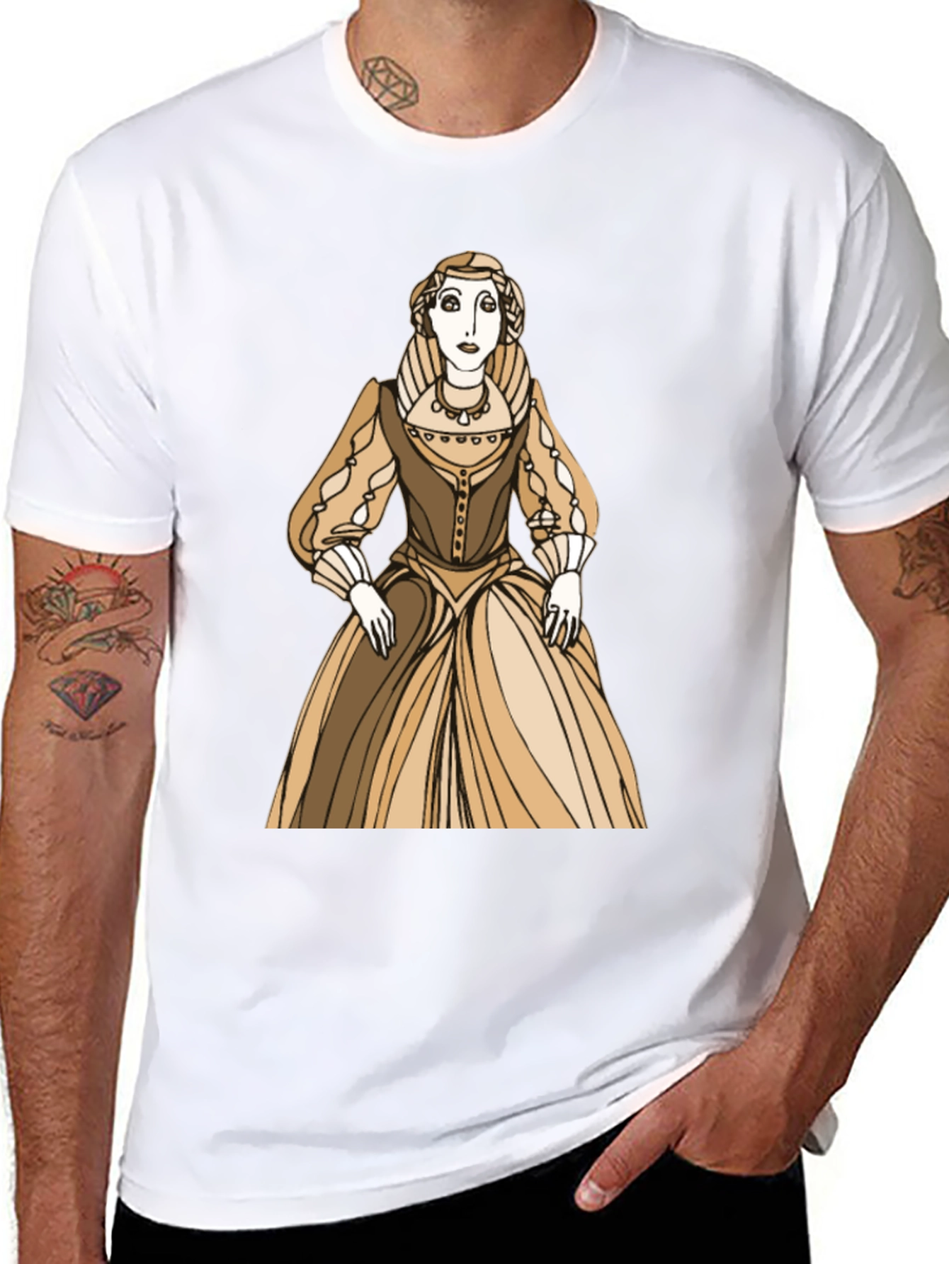 Black Renaissance Woman Graphic Tee - Classic Art Shirt view 8