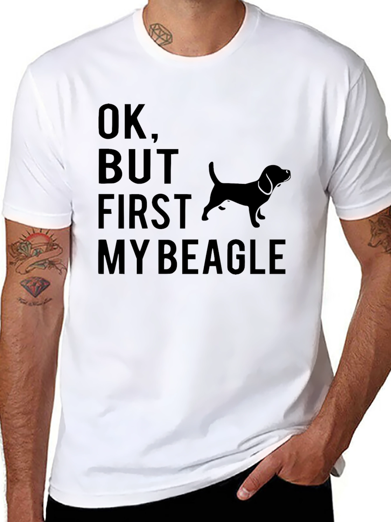 Black Ok, But First My Beagle T-Shirt view 8