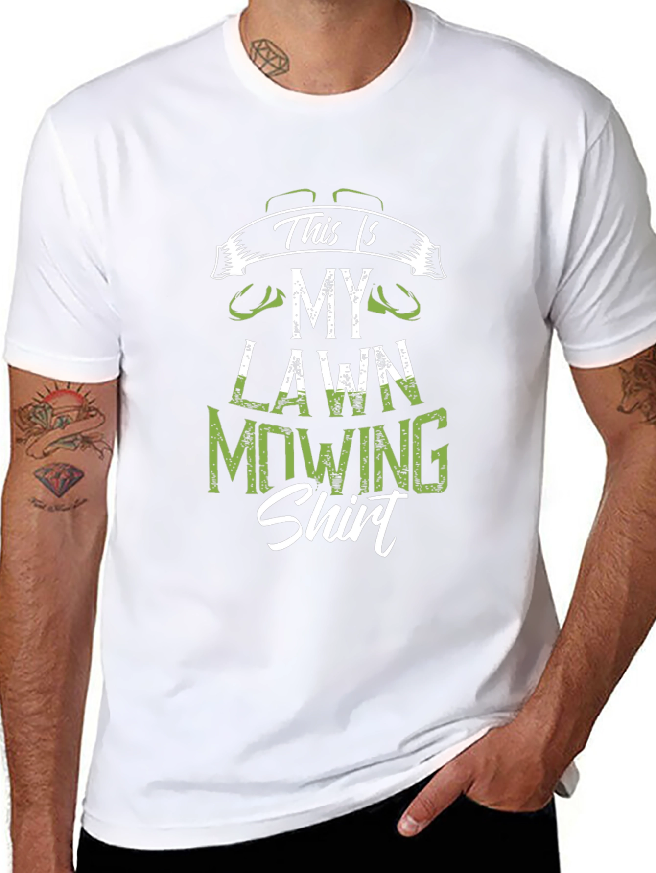 Black Lawn Mowing Shirt - Funny Gardener Tee view 8