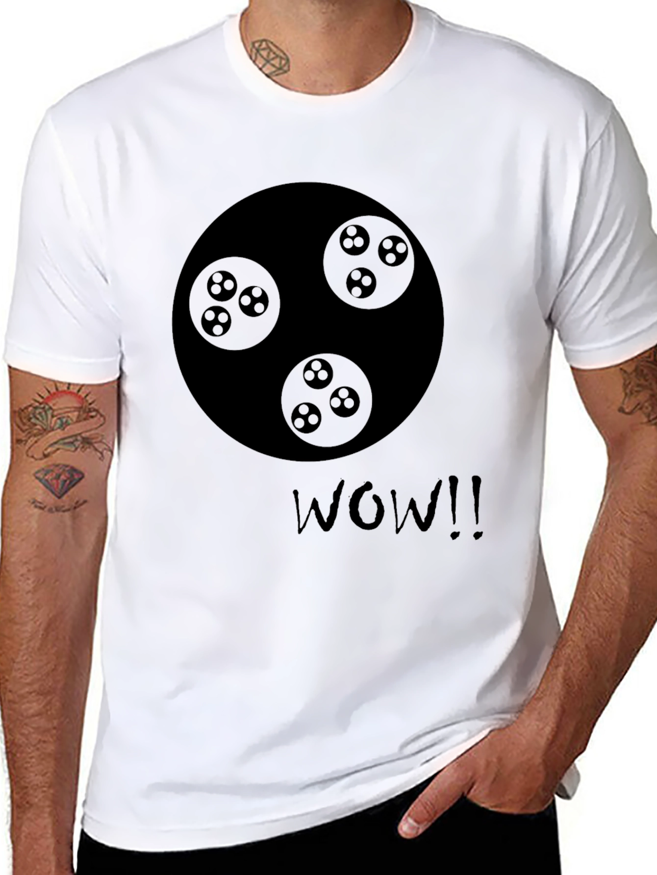 Black Novelty Graphic Print Crew Neck T-Shirt view 8