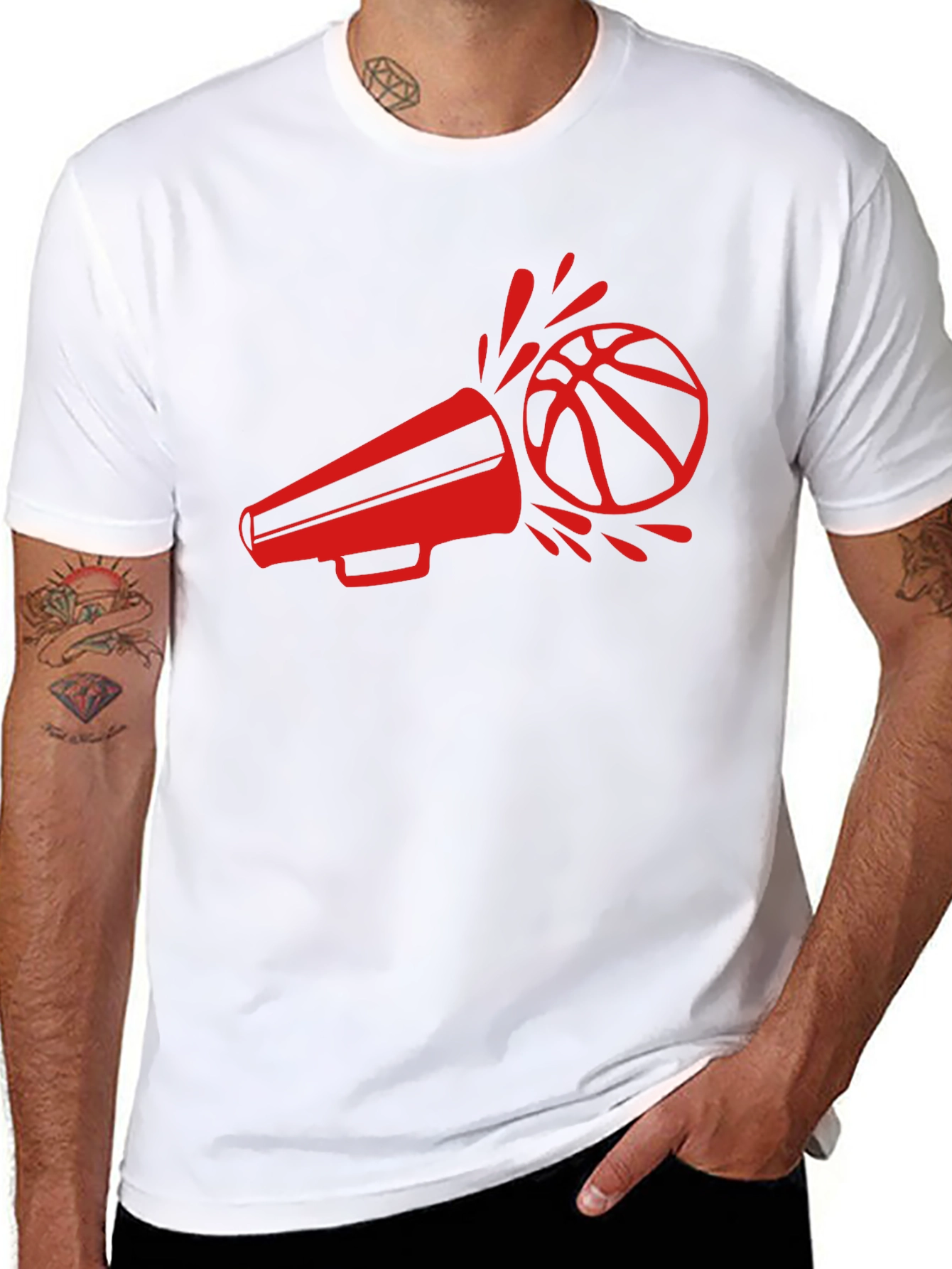 Black Basketball Megaphone Graphic Tee view 8