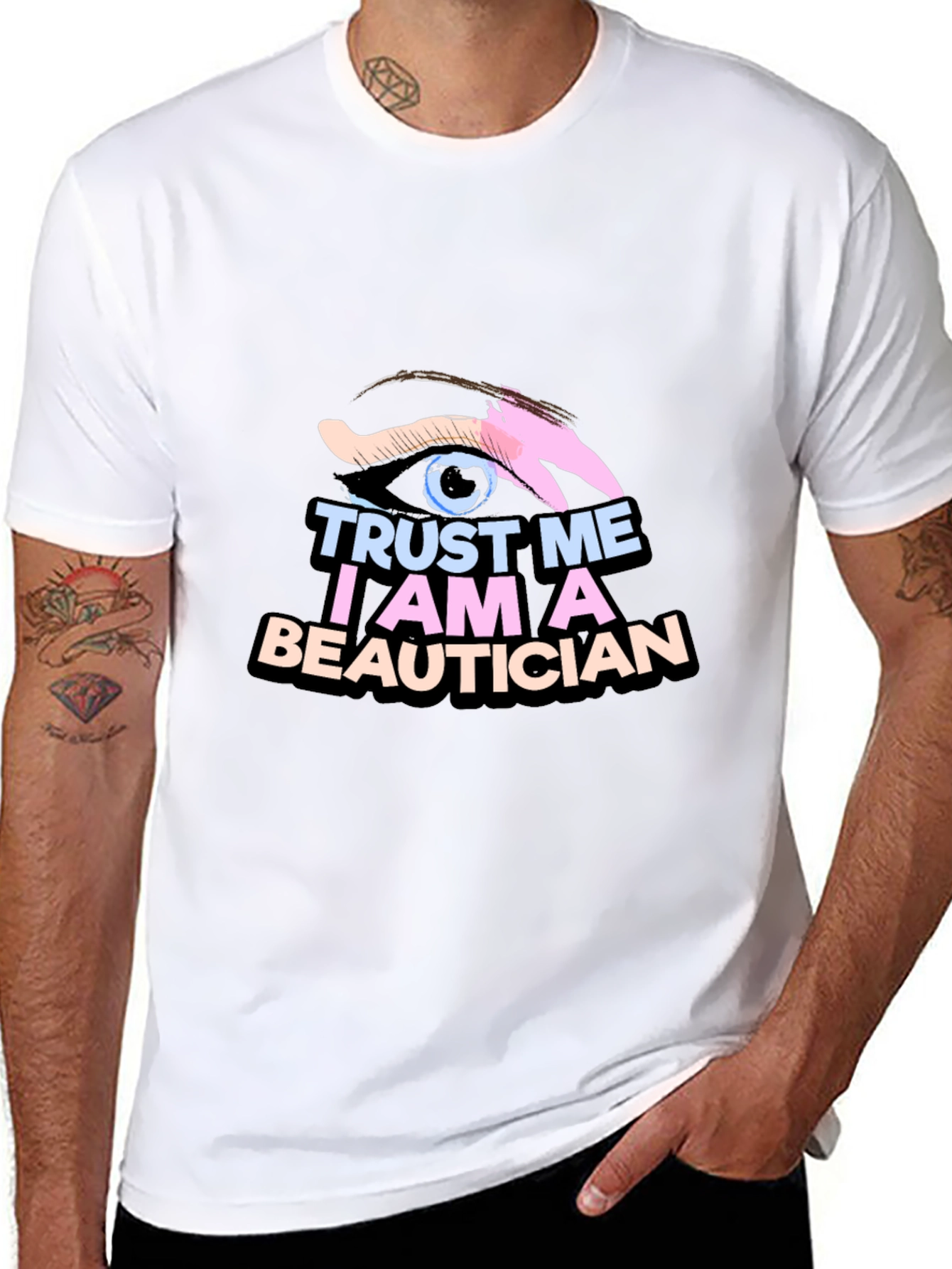 Black Trust Me I'm A Beautician Black T-Shirt view 8
