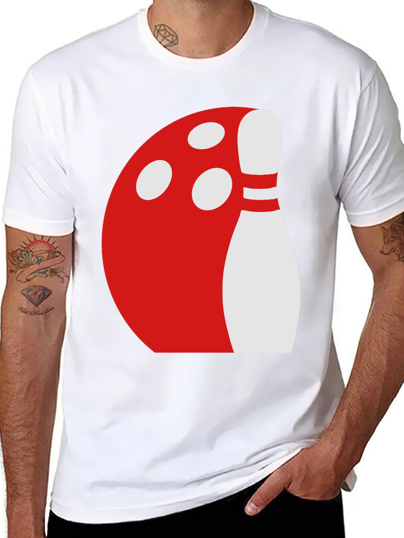 Black Bowling Ball & Pin Graphic Tee - Black view 8