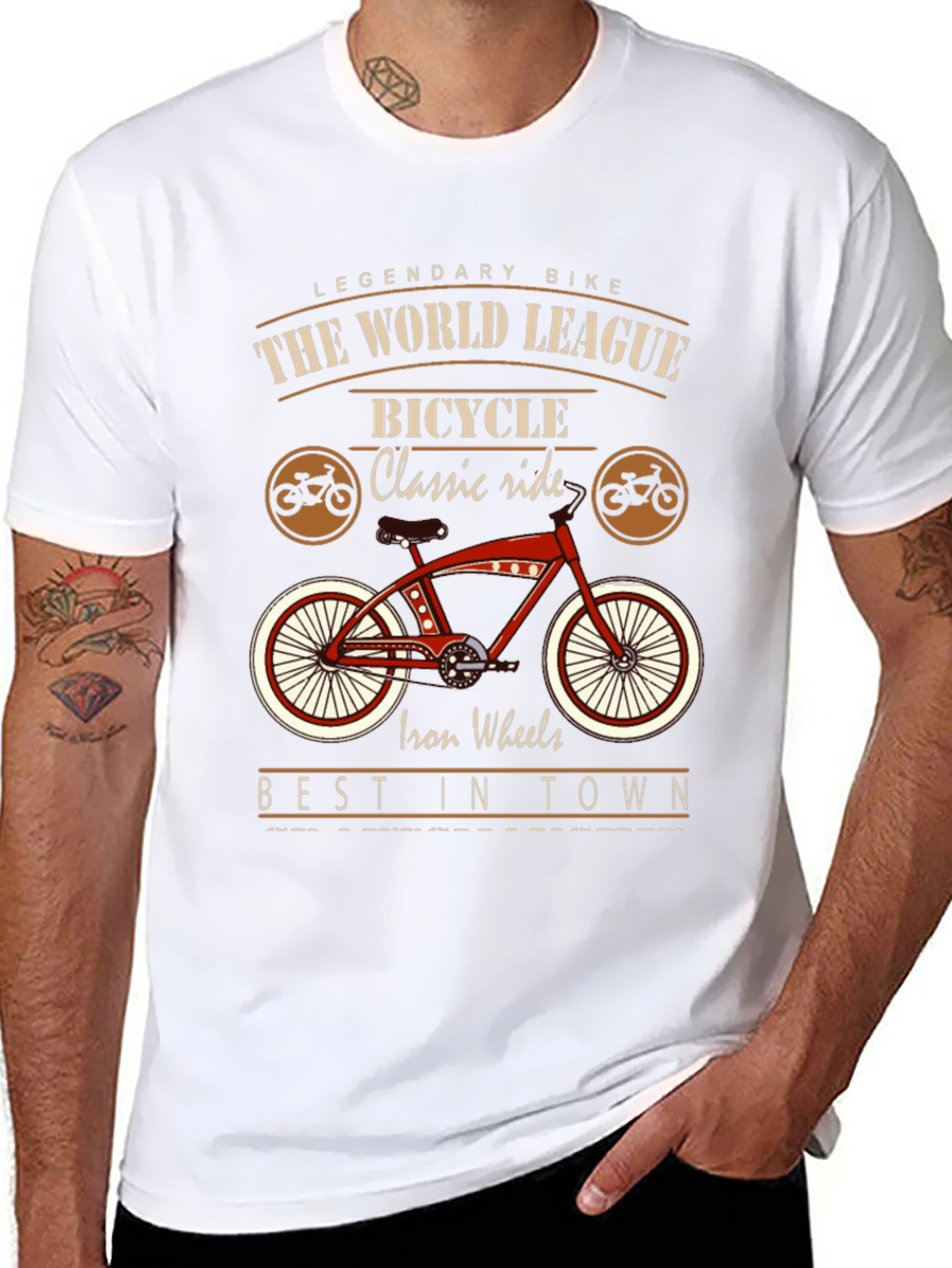 Black Vintage Bicycle T-Shirt: Classic Ride view 8