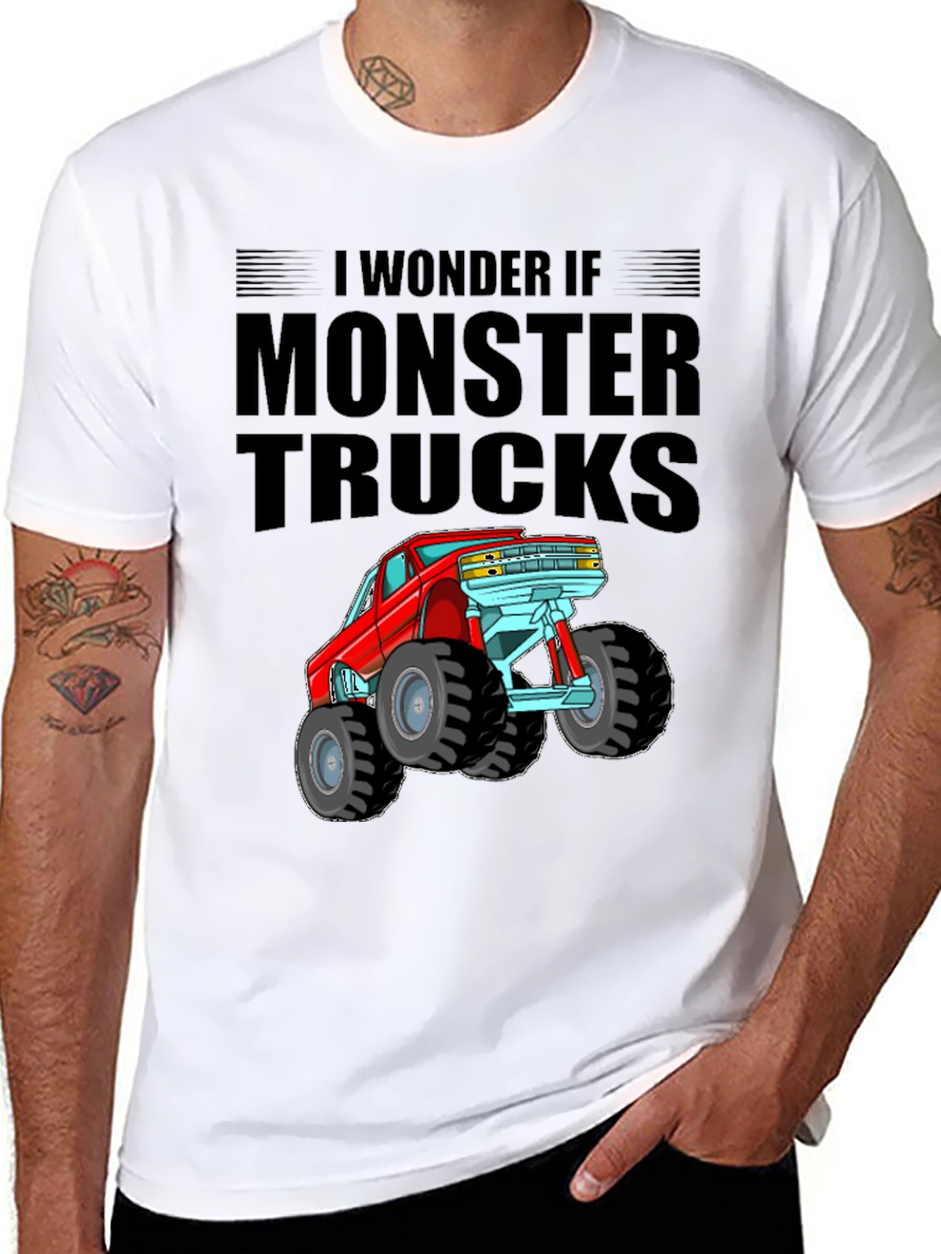 Black Monster Truck Graphic Tee - Black Cotton T-Shirt view 8