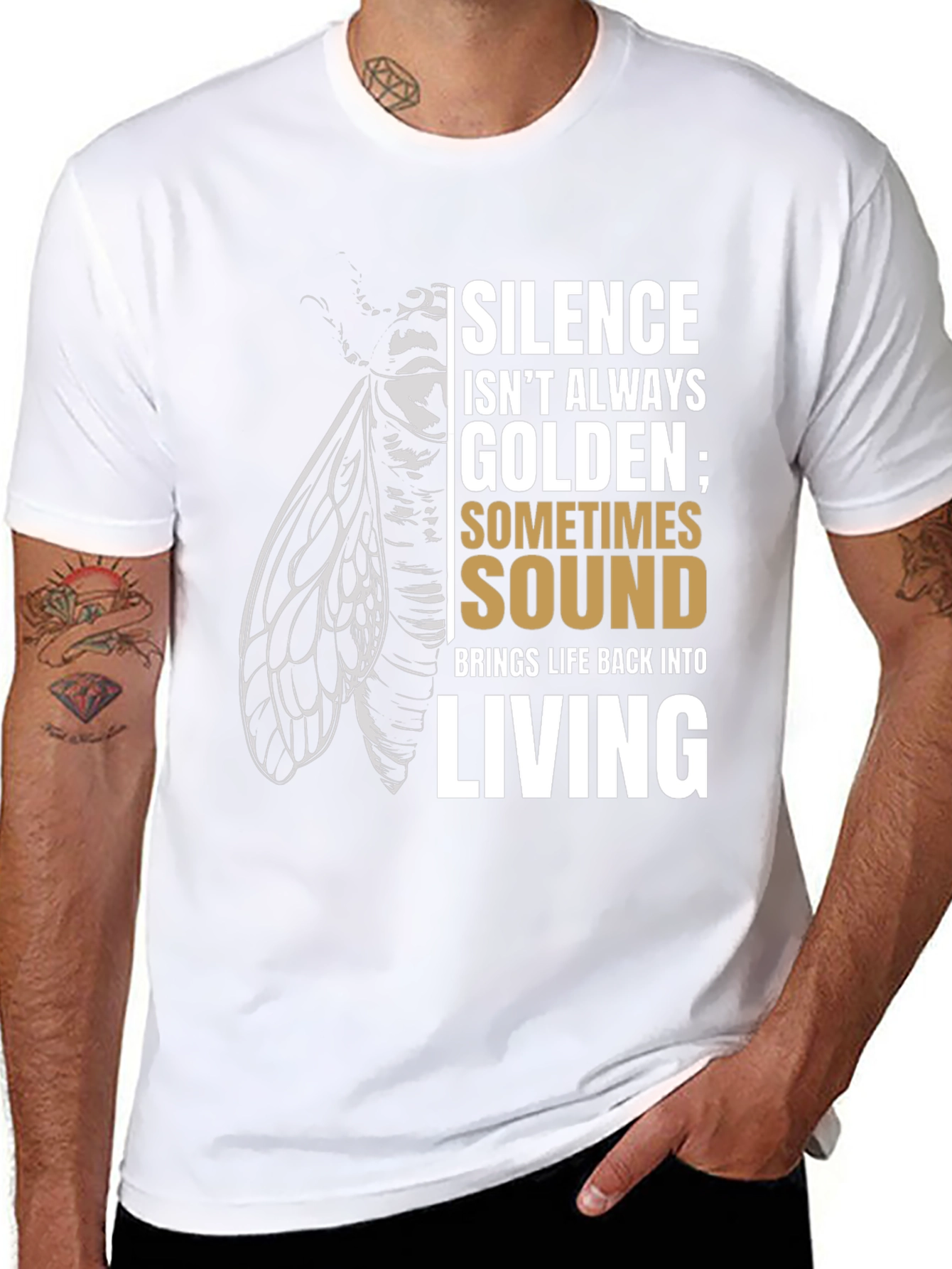 Black Cicada Sound T-Shirt: Silence Isn't Always Golden view 8