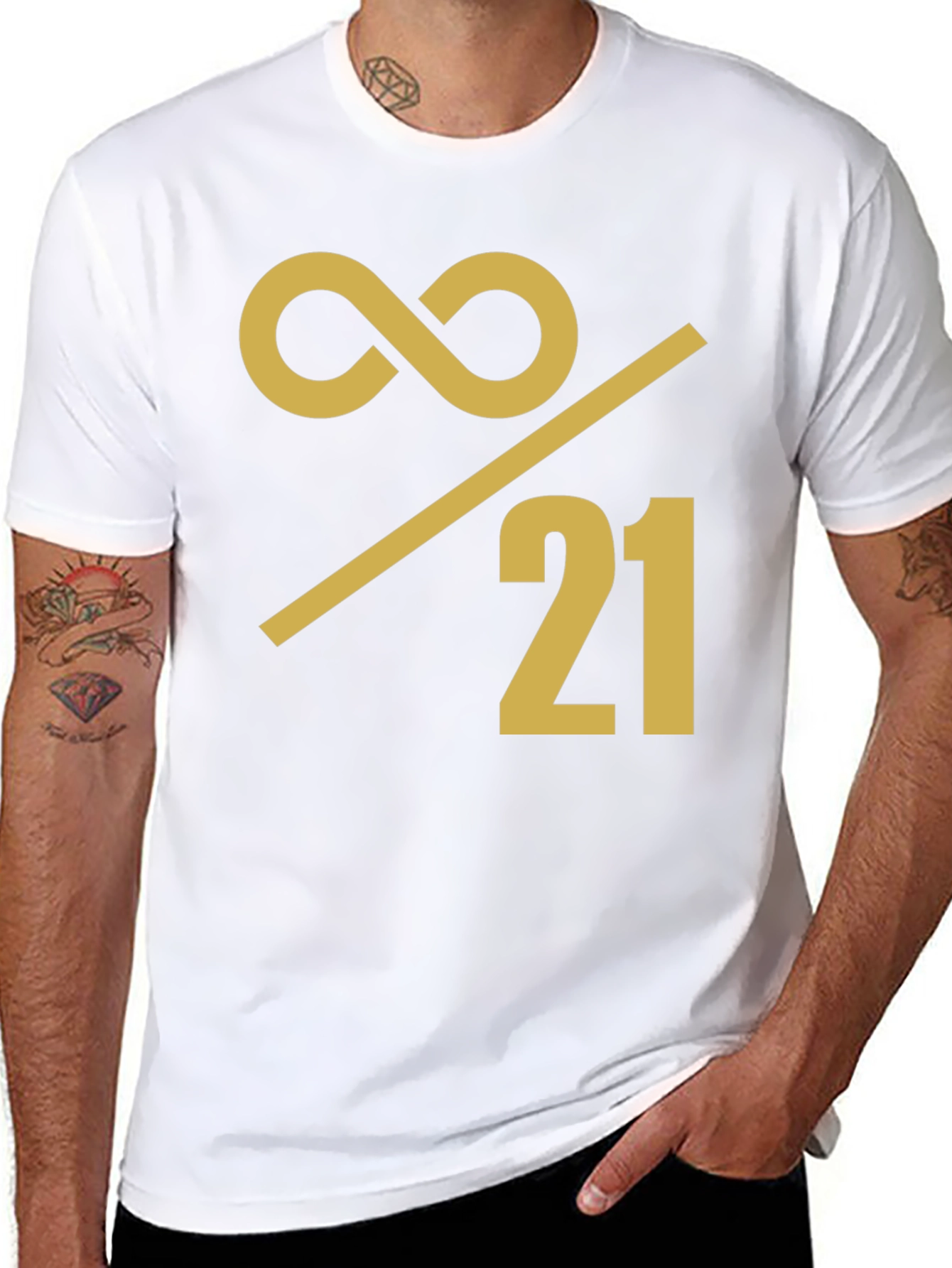 Black Infinity Over 21 Graphic Tee - Bold Statement Shirt view 8