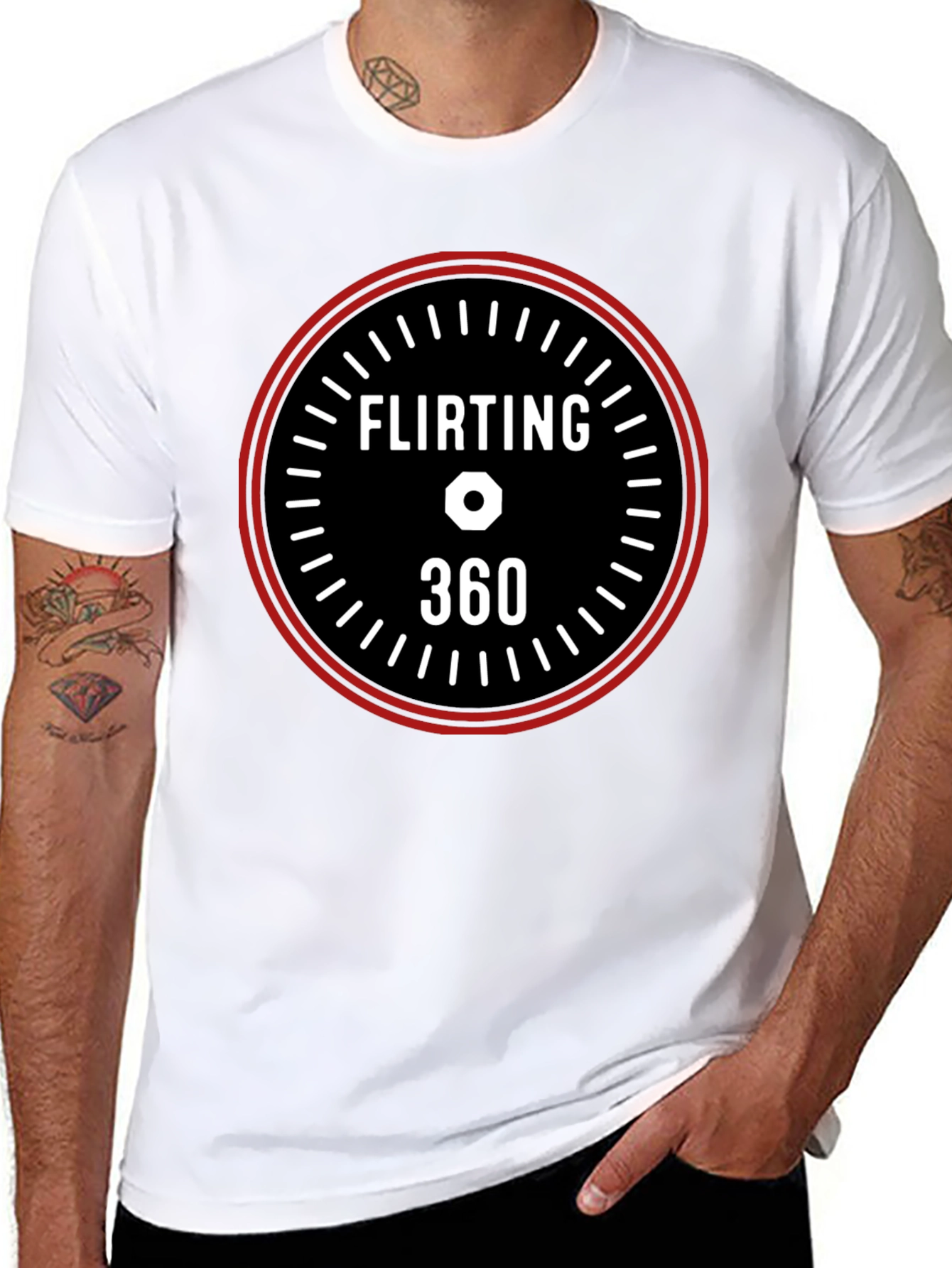 Black Flirting 360 Graphic Tee - Black Casual T-Shirt view 8