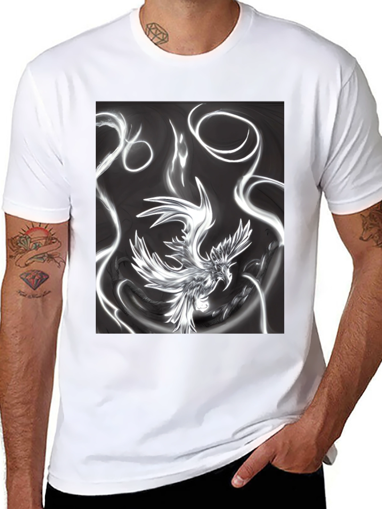 Black Phoenix Graphic Black T-Shirt view 8