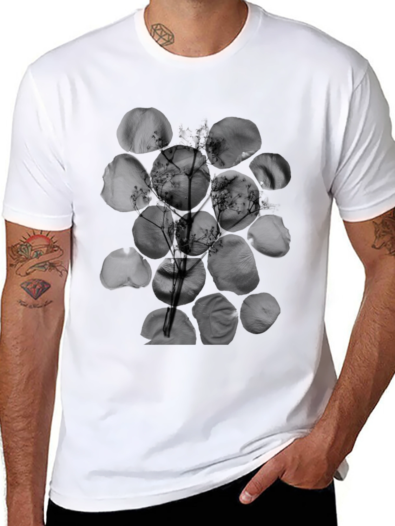 Black Abstract Black Graphic Tee - Modern Casual Style view 8