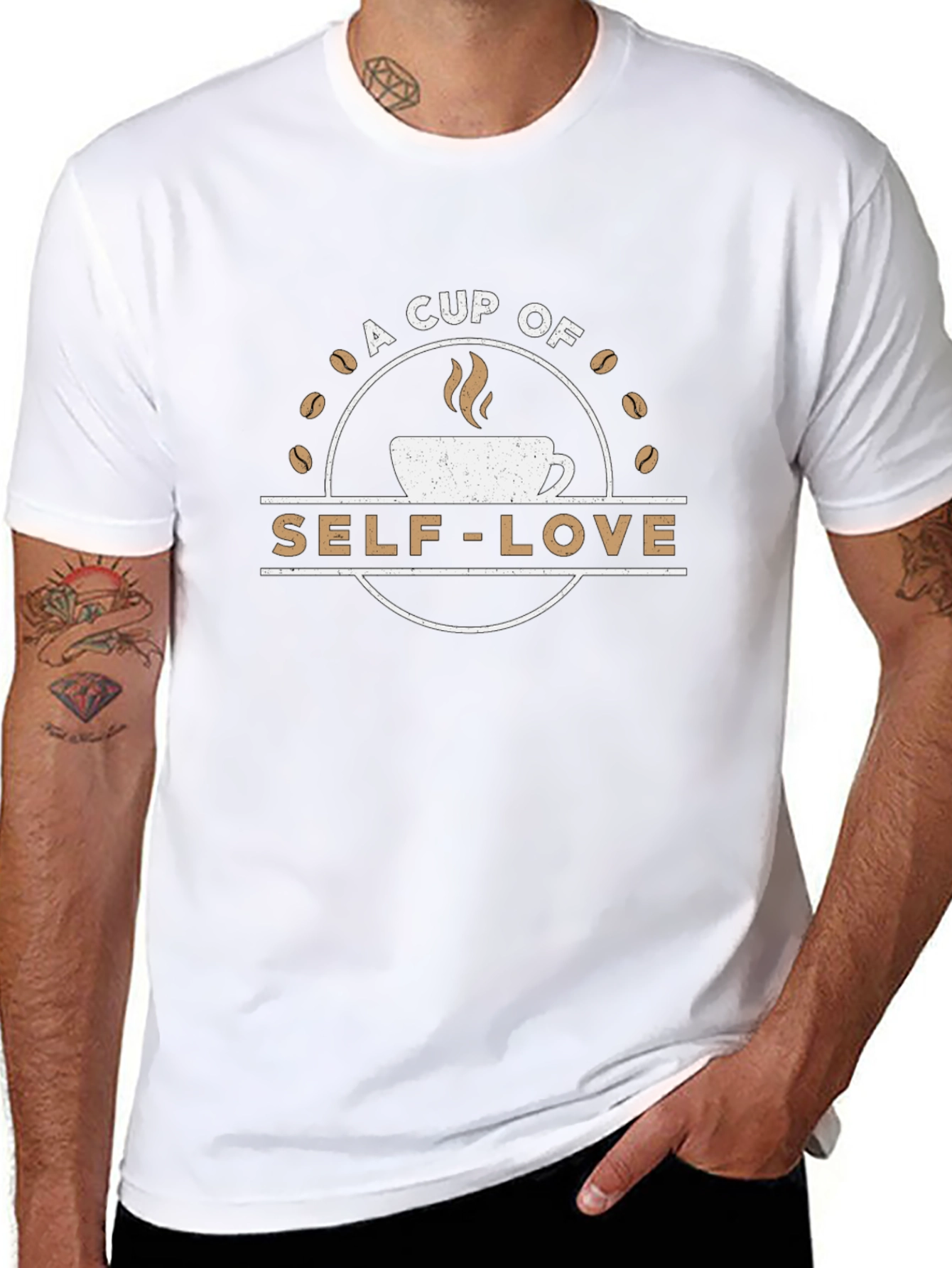 Black Self-Love Coffee Cup Graphic Tee view 8