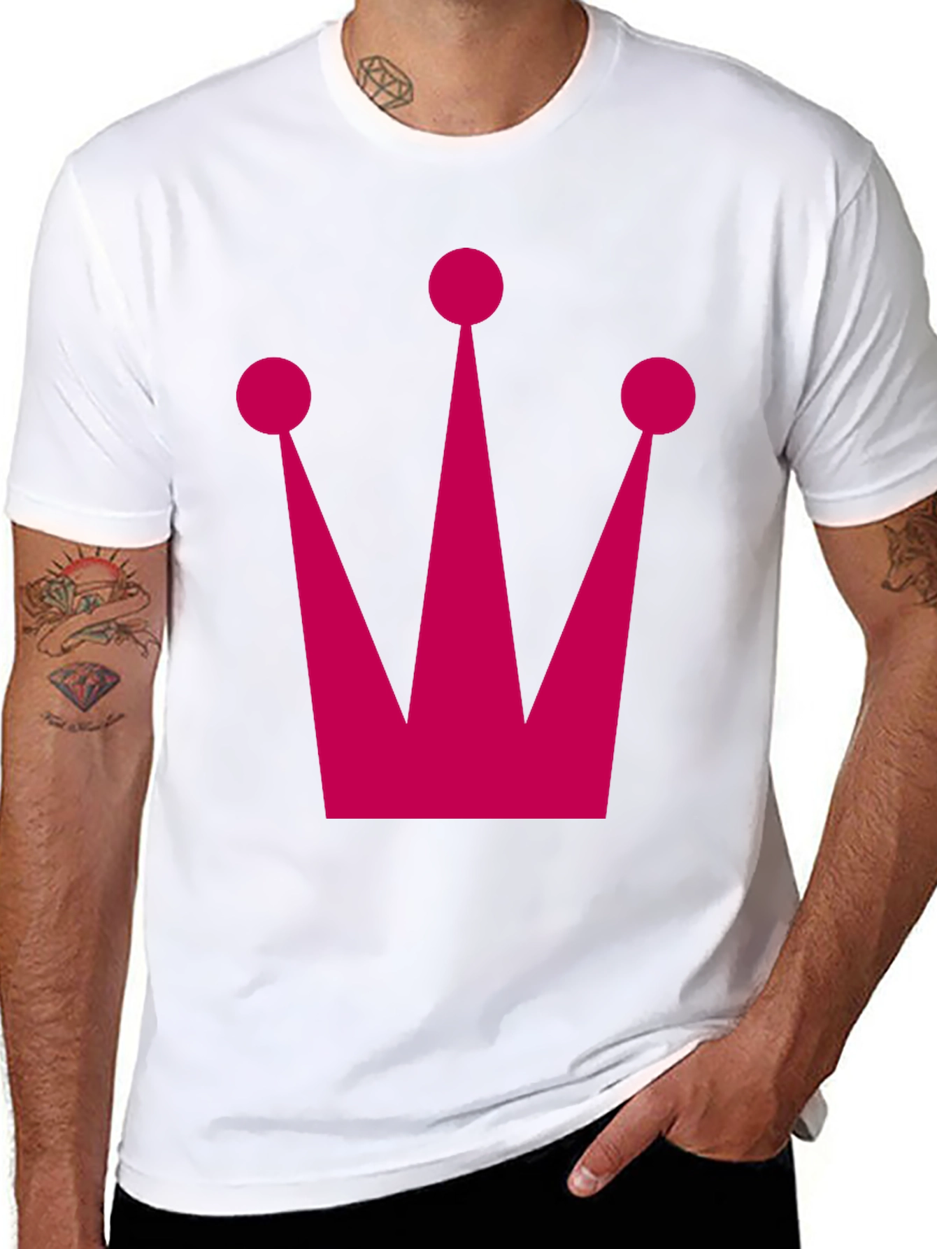 Black Crown Graphic Tee - Classic Black Cotton T-Shirt view 8