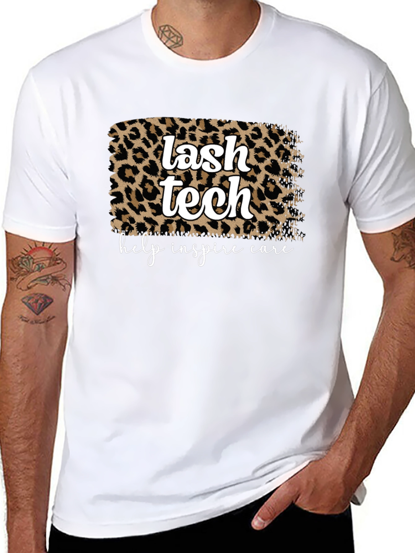 Black Lash Tech Leopard Print Graphic T-Shirt view 8