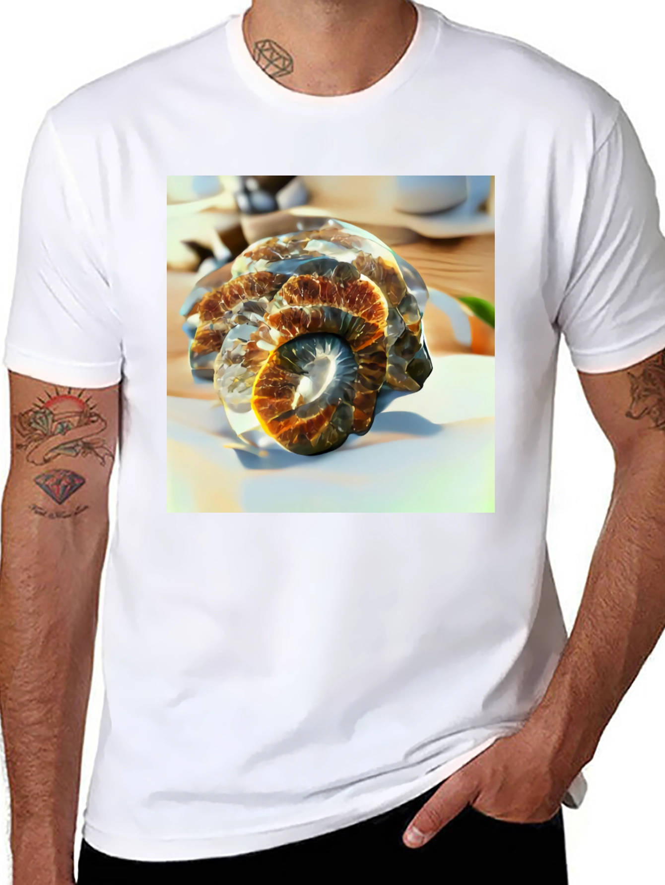 Black Spiral Fossil Graphic Tee - Unique Design, Soft Cotton view 8