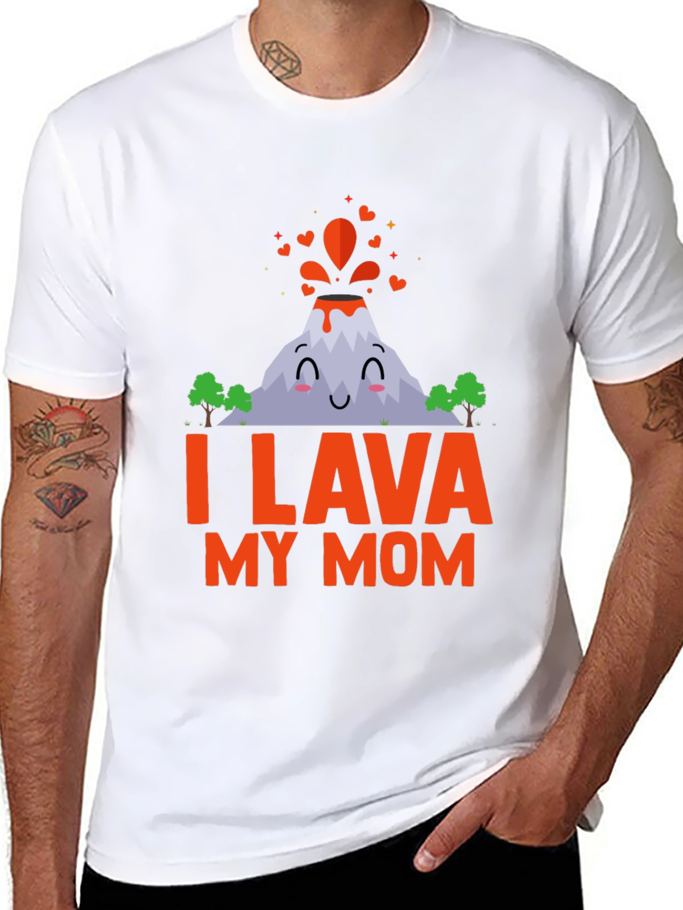 Black I Lava My Mom T-Shirt - Cute Volcano Design view 8