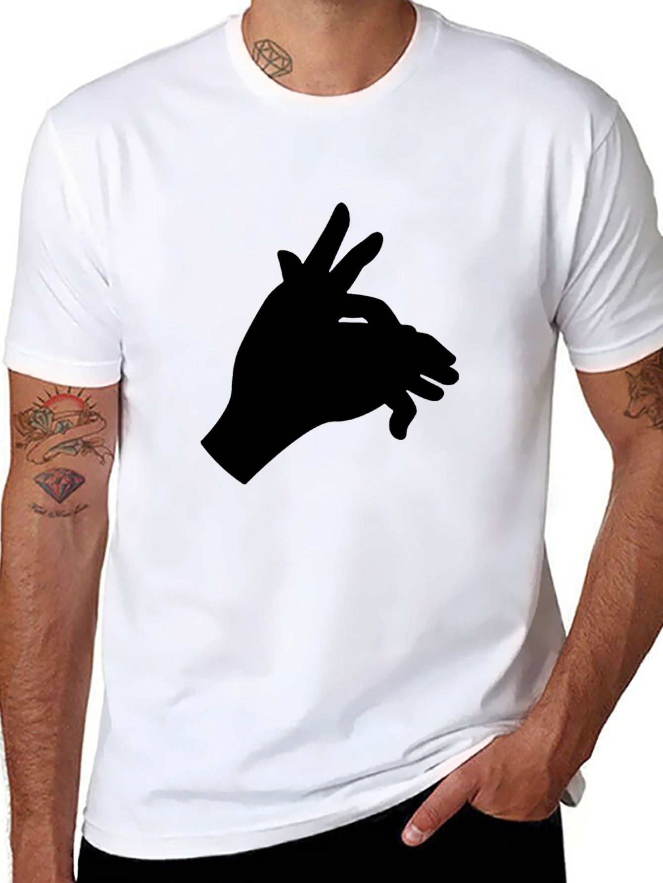 Black Hand Shadow Puppet Tee - Black view 8