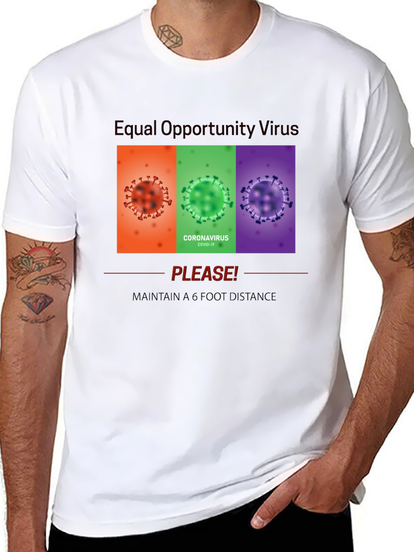 Black Equal Opportunity Virus Graphic Tee view 8