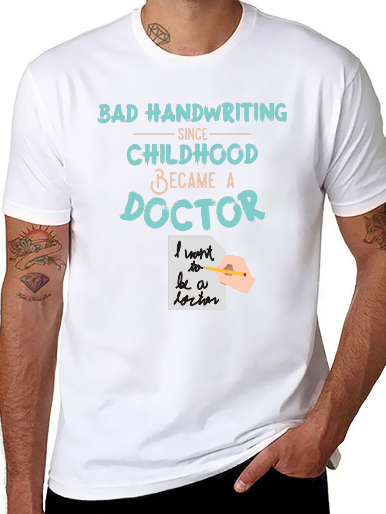 Black Bad Handwriting Doctor T-Shirt view 8