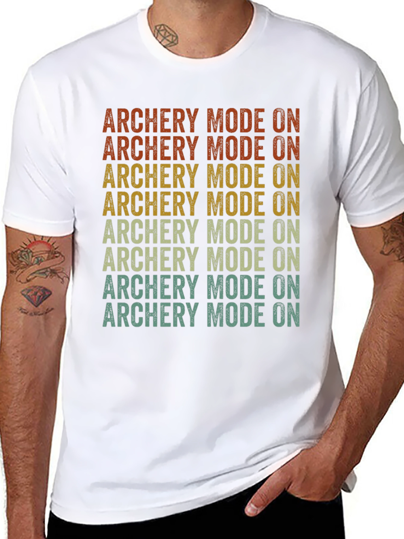Black Archery Mode On T-Shirt - Retro Design view 8