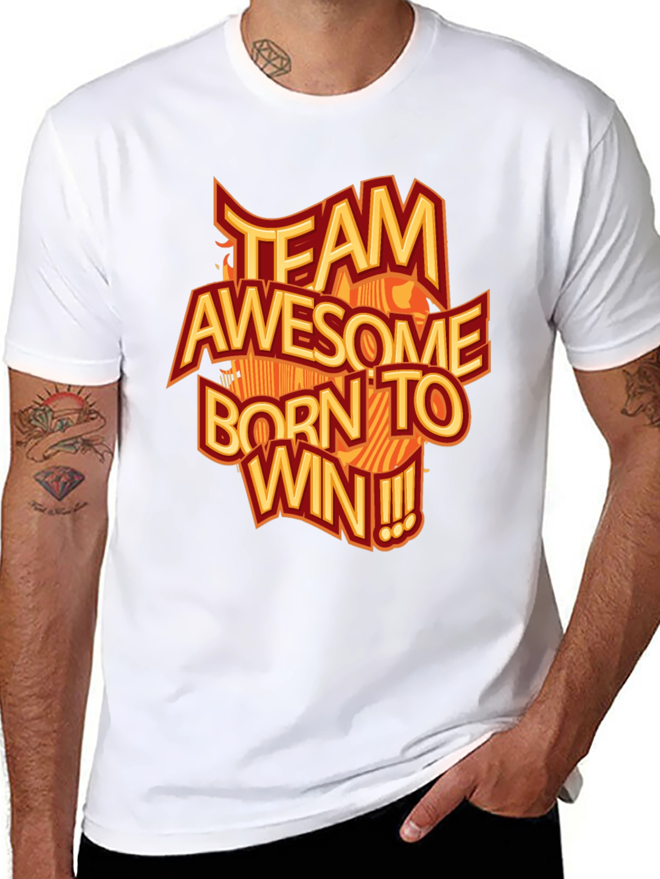 Black Team Awesome T-Shirt - Born to Win! view 8